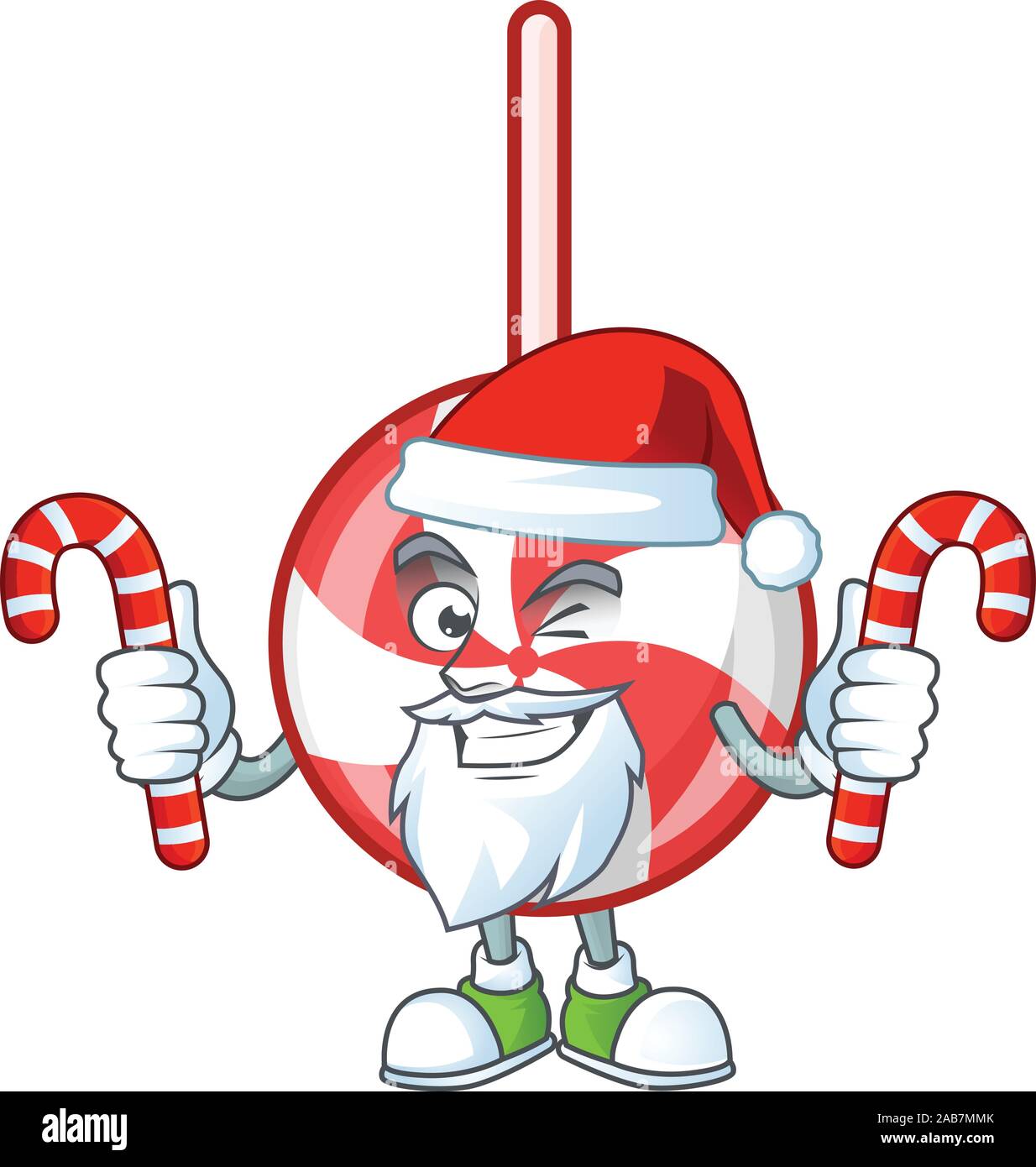 Striped peppermint candy Cartoon character in Santa with candy Stock Vector  Image & Art - Alamy