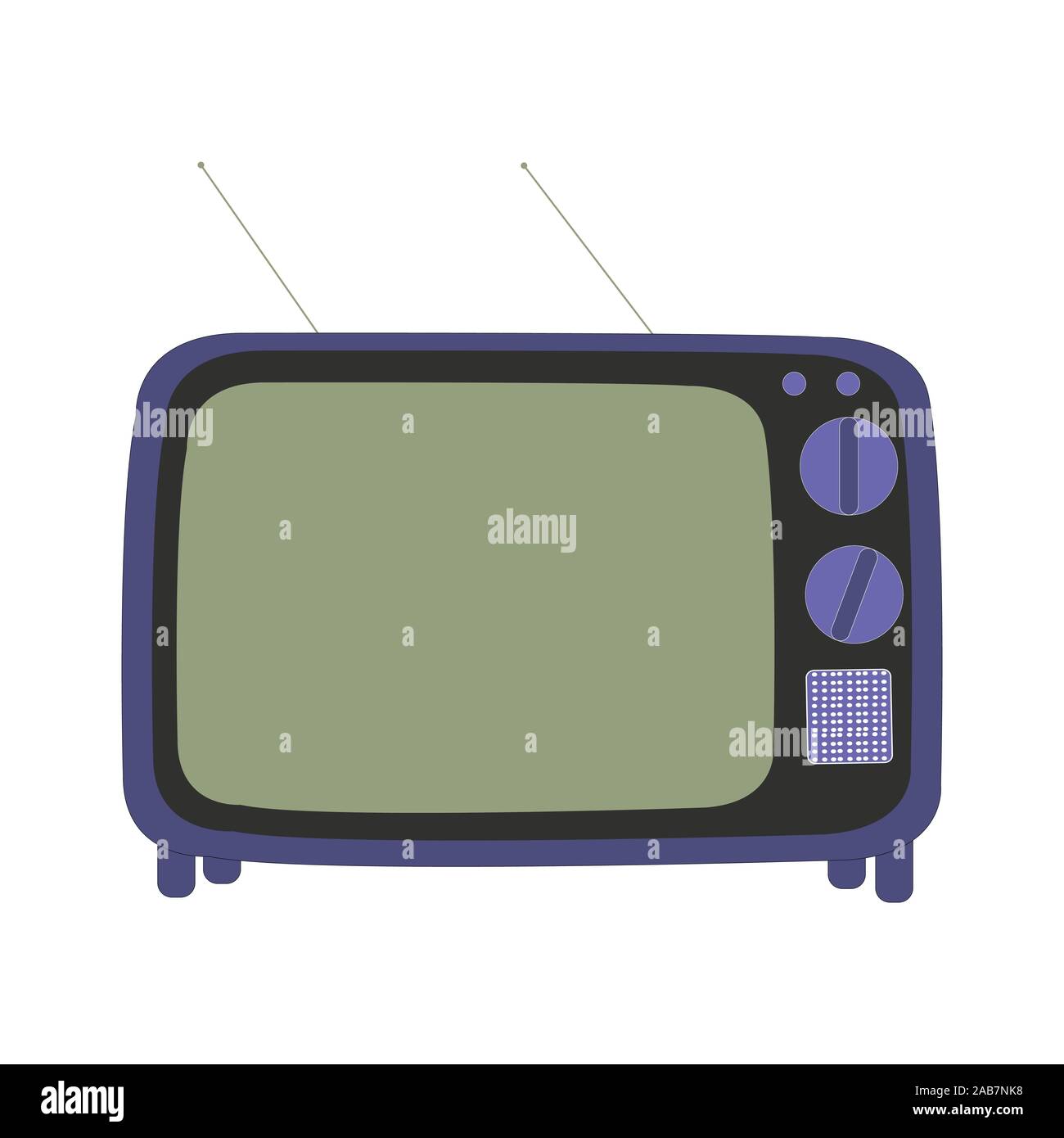 A Dark Blue And Black Retro TV Stock Vector