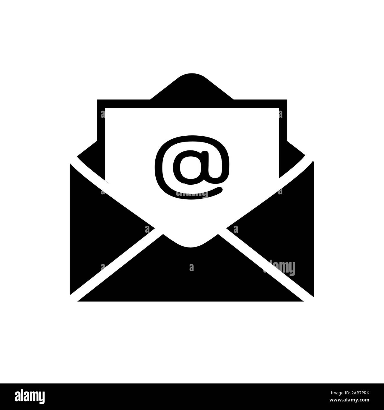 Mail icon in flat style. Email symbol isolated on white background