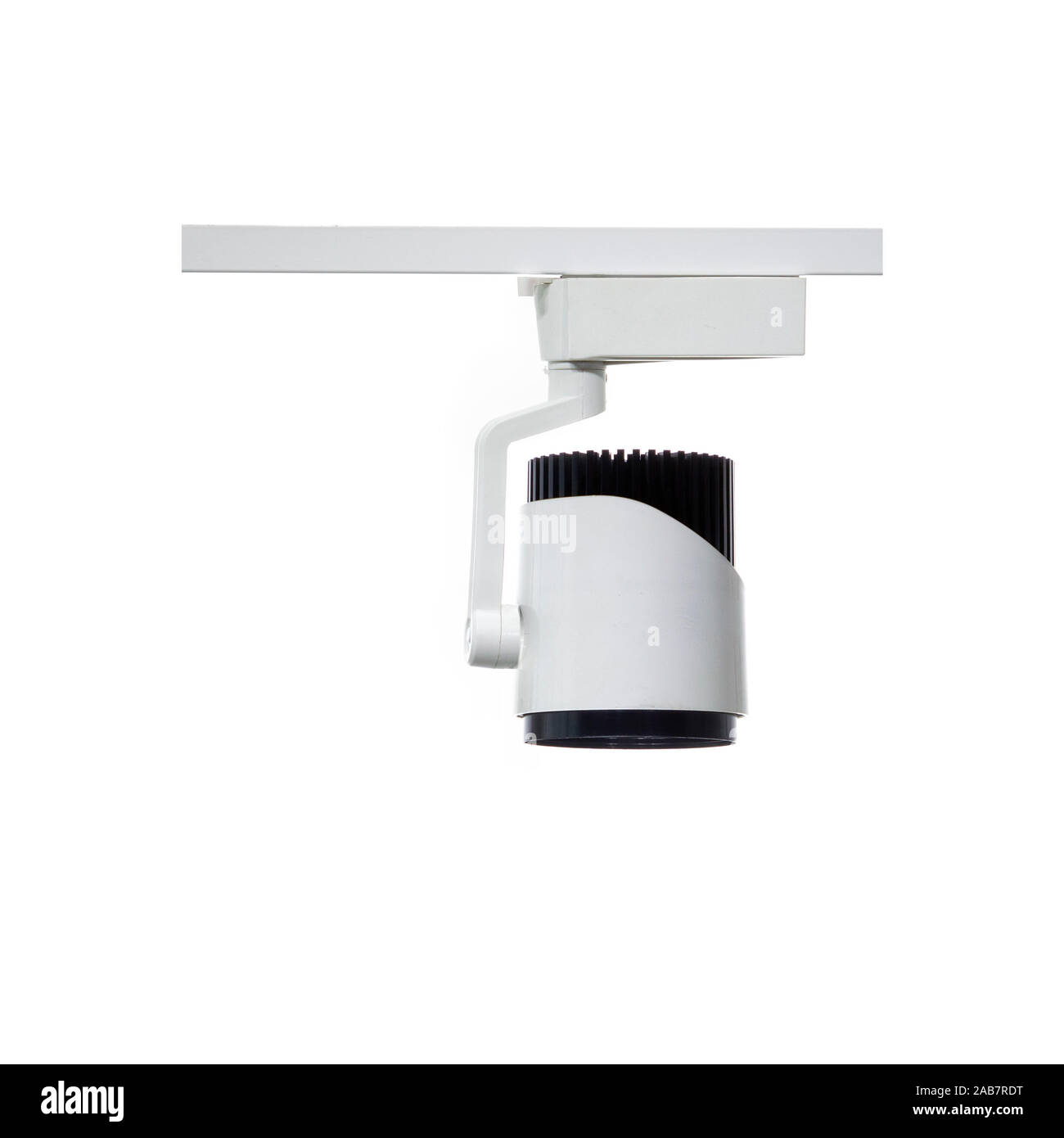 White spot light source. Lamp LED. Spot ceiling Track light lamp isolated on a white background