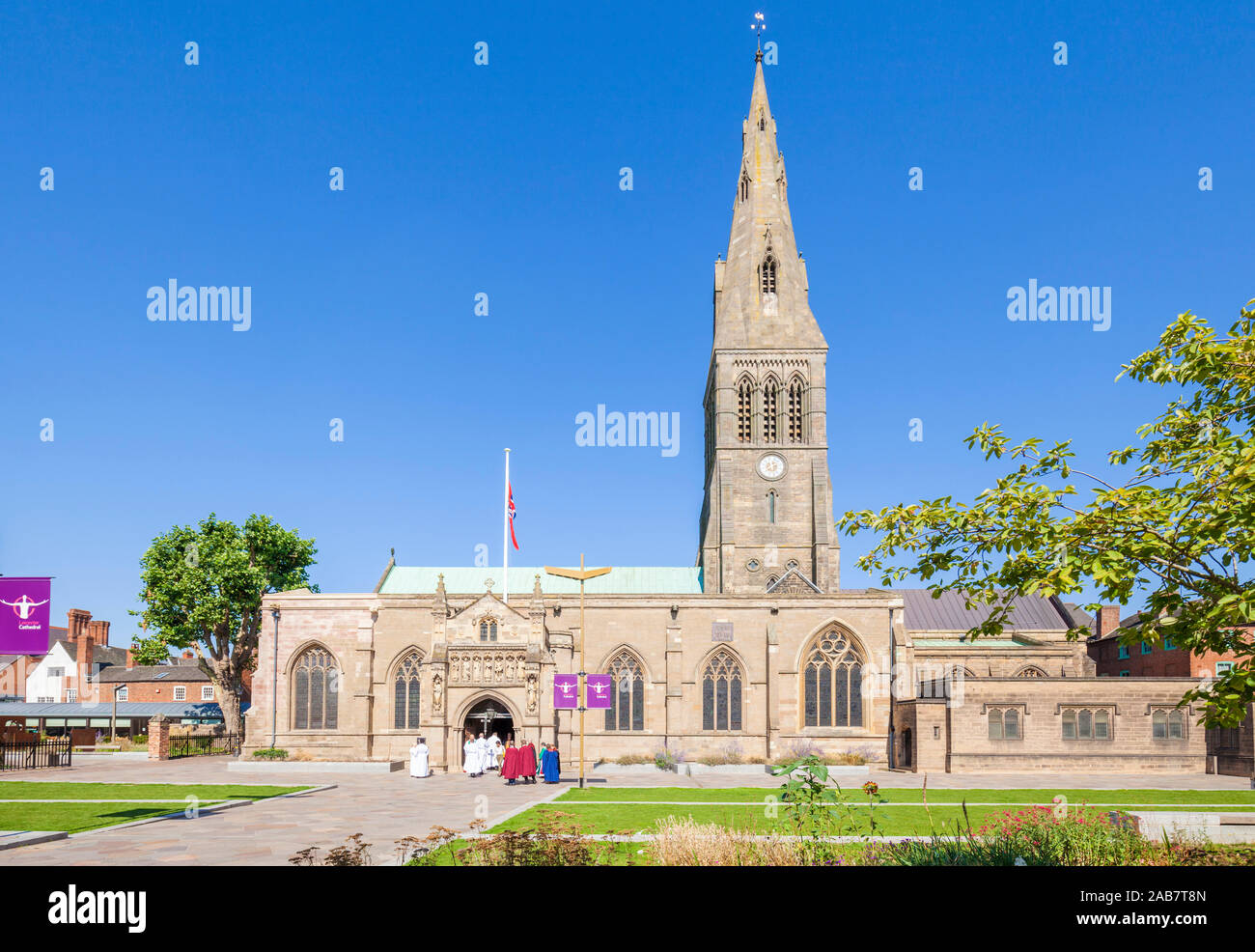 Leicester Cathedral, burial site of King Richard III, city centre, Leicester, Leicestershire, England, United Kingdom, Europe Stock Photo
