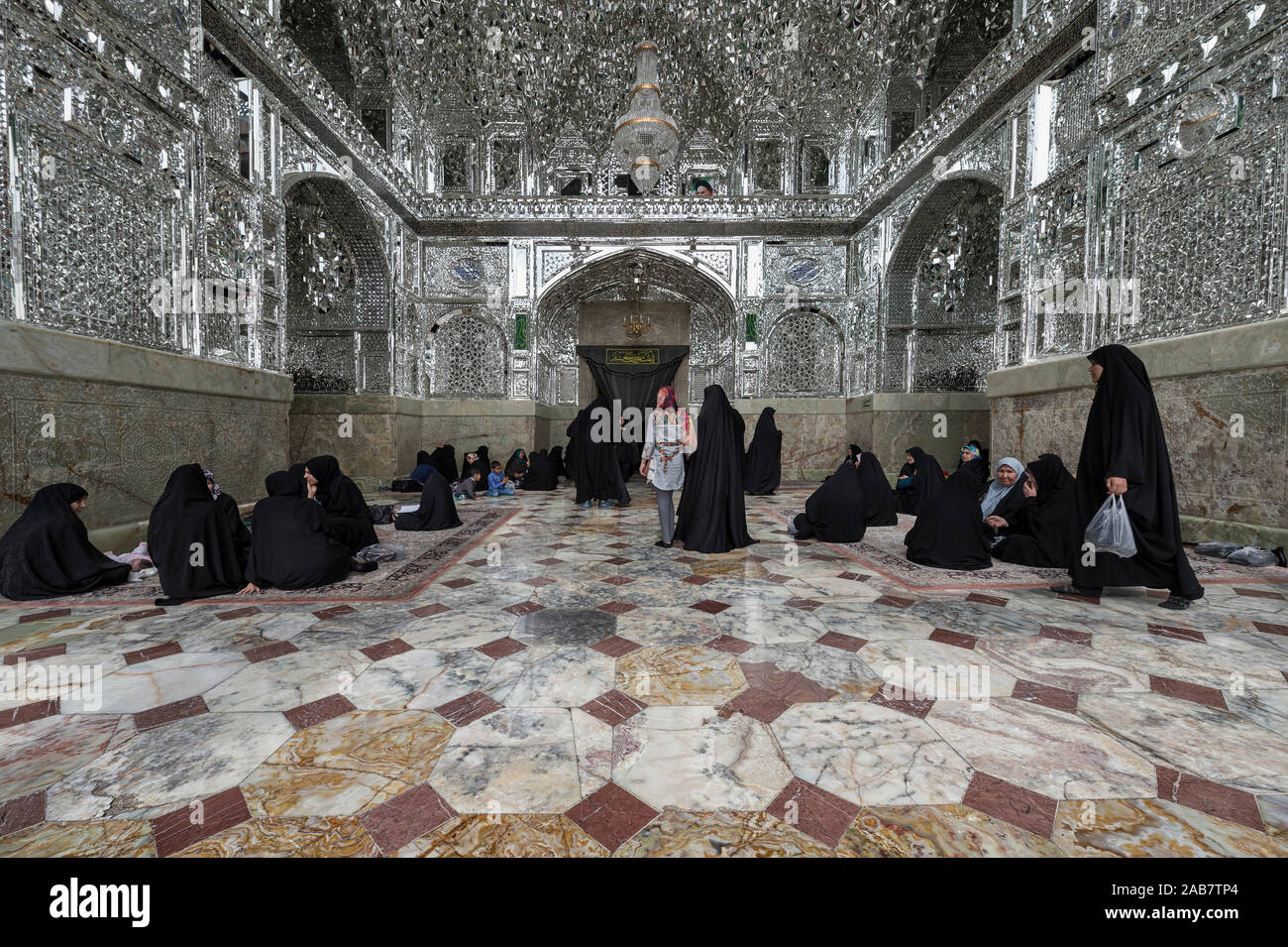 Silver muqarnas, Hazrat-e Masumeh, Shrine of Fatima al-Masumeh, Qom, Iran, Middle East Stock Photo