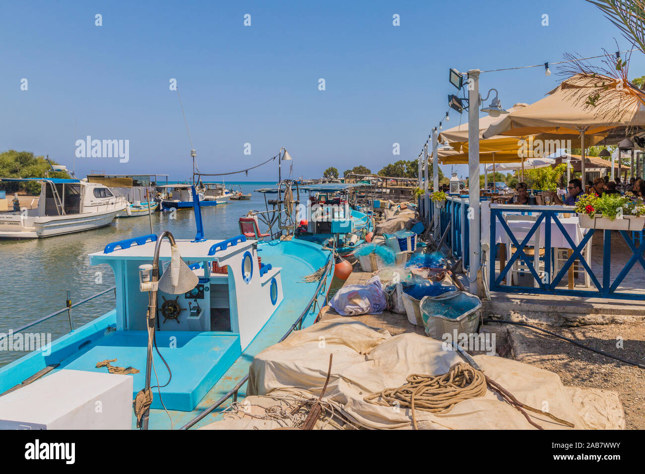 Linopetri Potamos river harbour, Cyprus, Mediterranean, Europe Stock Photo