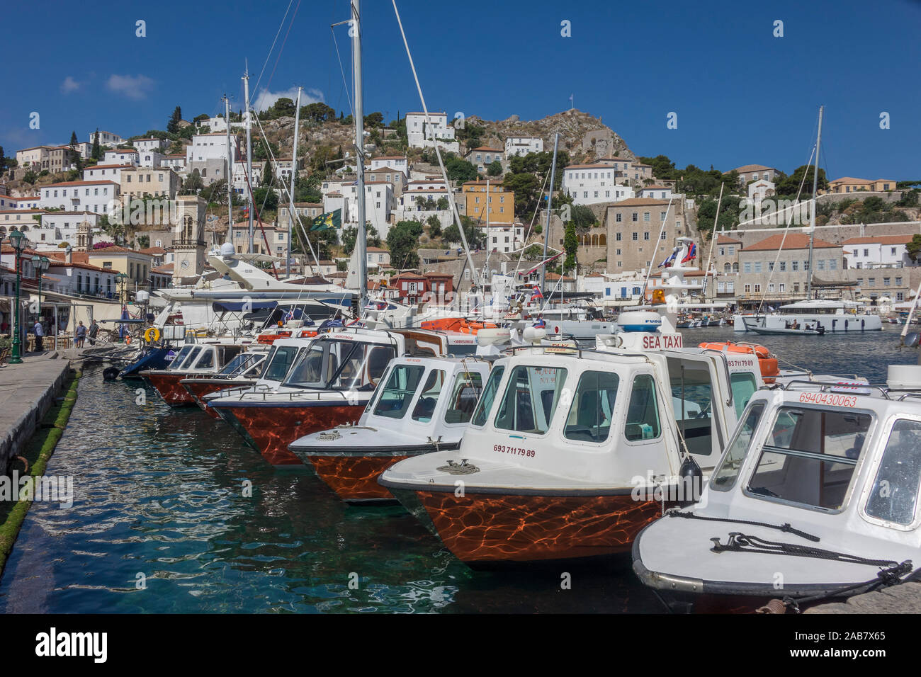 Port, Hydra, Saronic Islands, Greek Islands, Greece, Europe Stock Photo