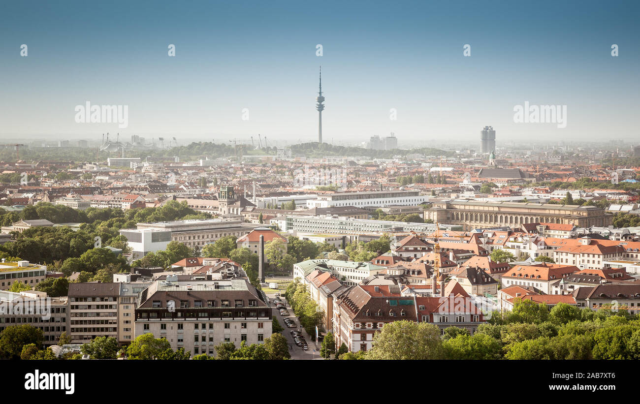 Ein Blick auf die bayerische Landeshauptstadt, Muenchen Stock Photo