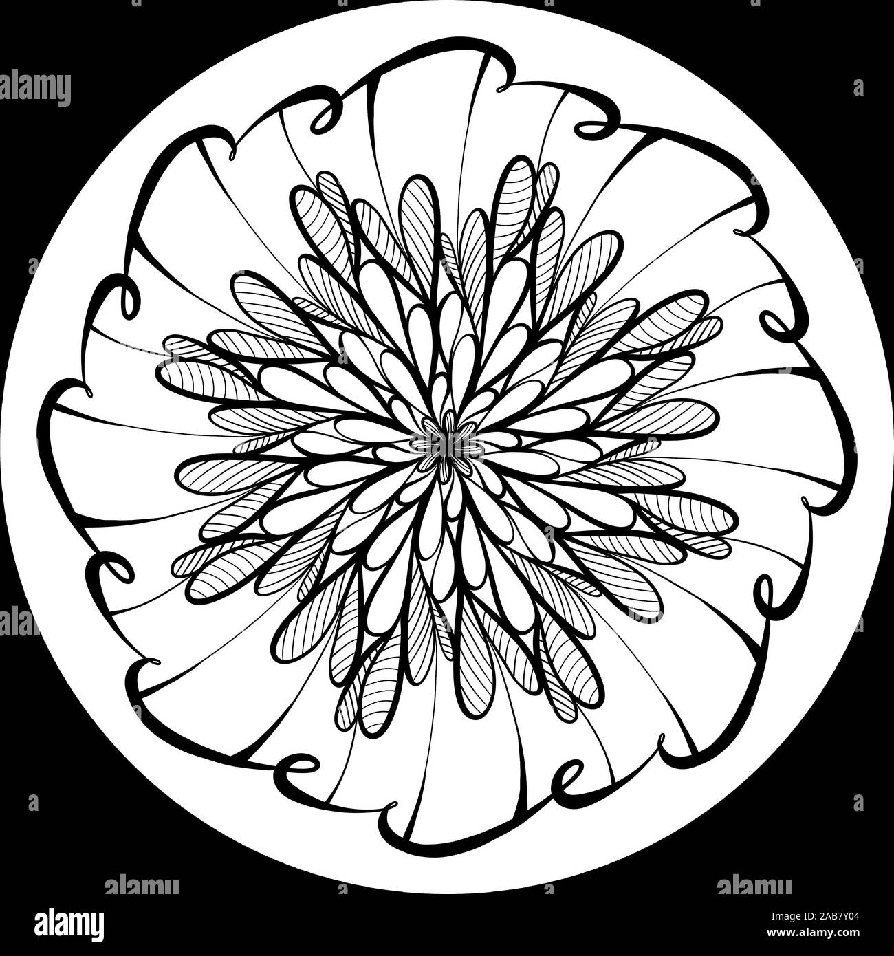 Mandala colouring art Black and White Stock Photos & Images - Alamy