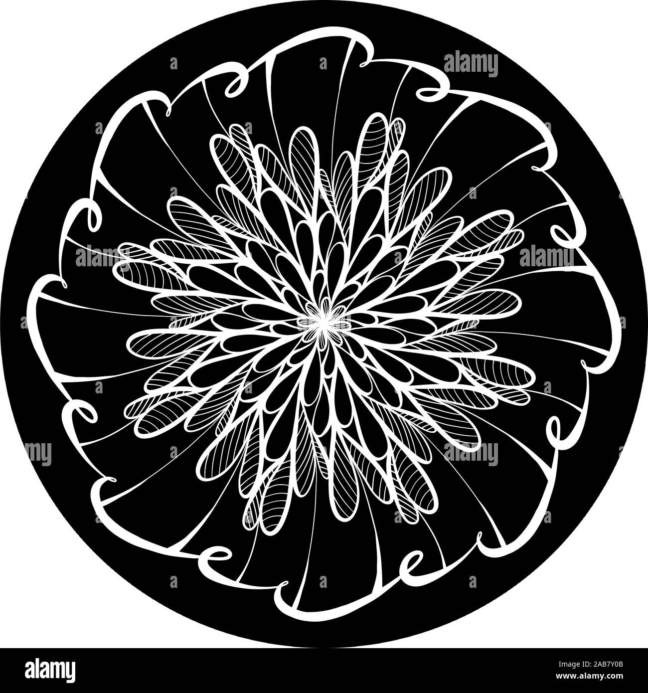Mandala colouring art Black and White Stock Photos & Images - Alamy