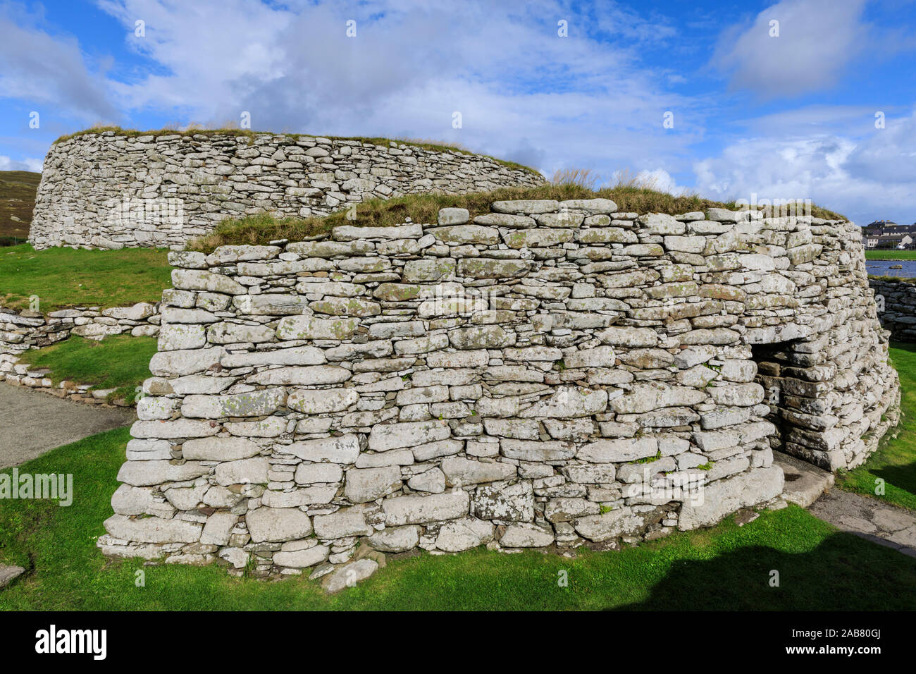 Clickimin Broch and Blockhouse, Iron Age Fort, Clickimin Loch, Central Lerwick, Shetland Isles, Scotland, United Kingdom, Europe Stock Photo