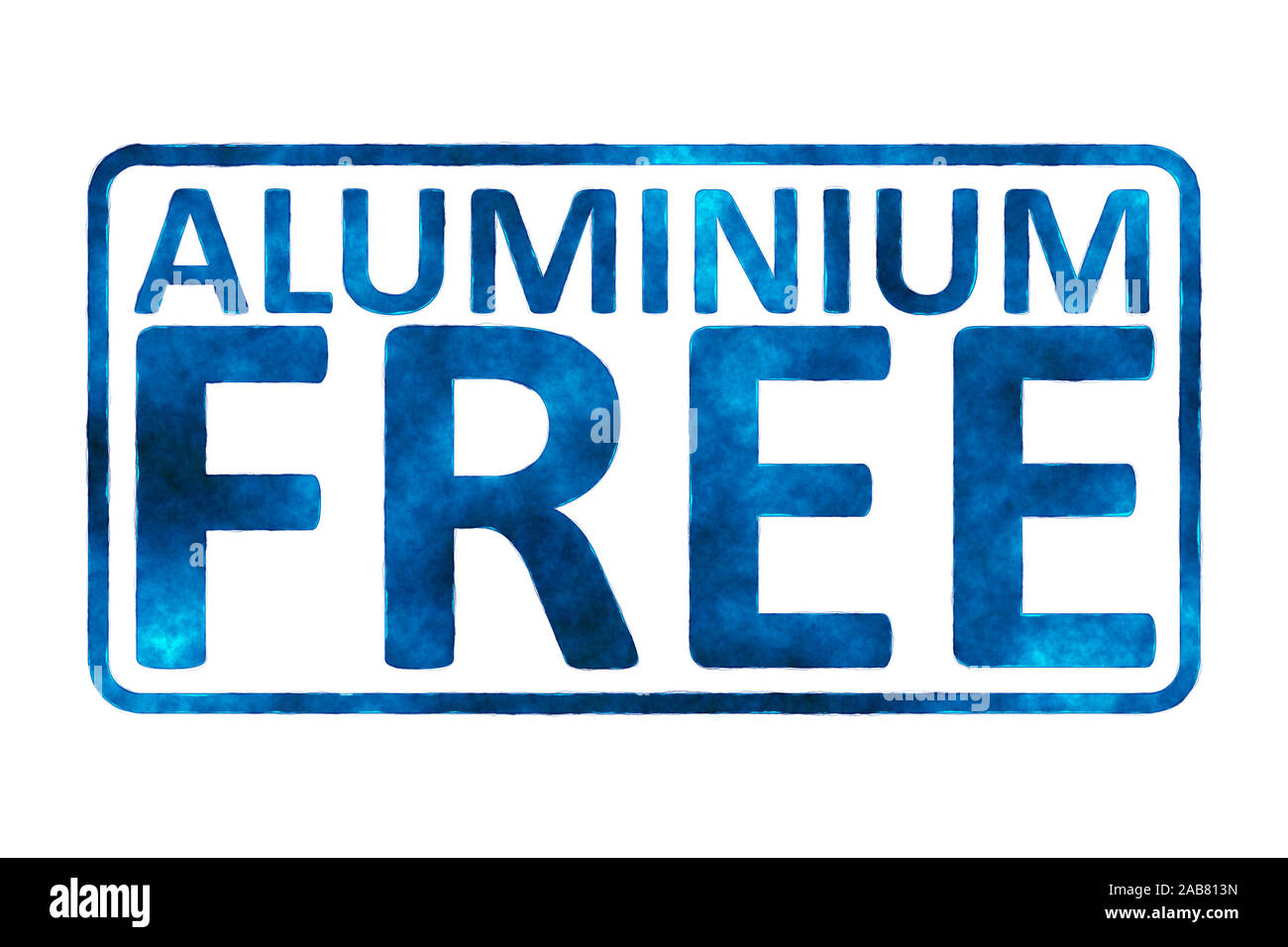 Ein Symbol mit der Aufschrift 'Aluminium Free' Stock Photo
