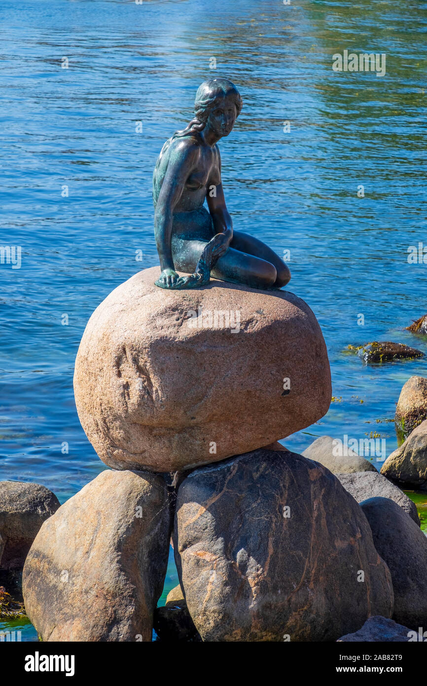 The Statue of the Little Mermaid, Copenhagen, Denmark, Europe Stock ...