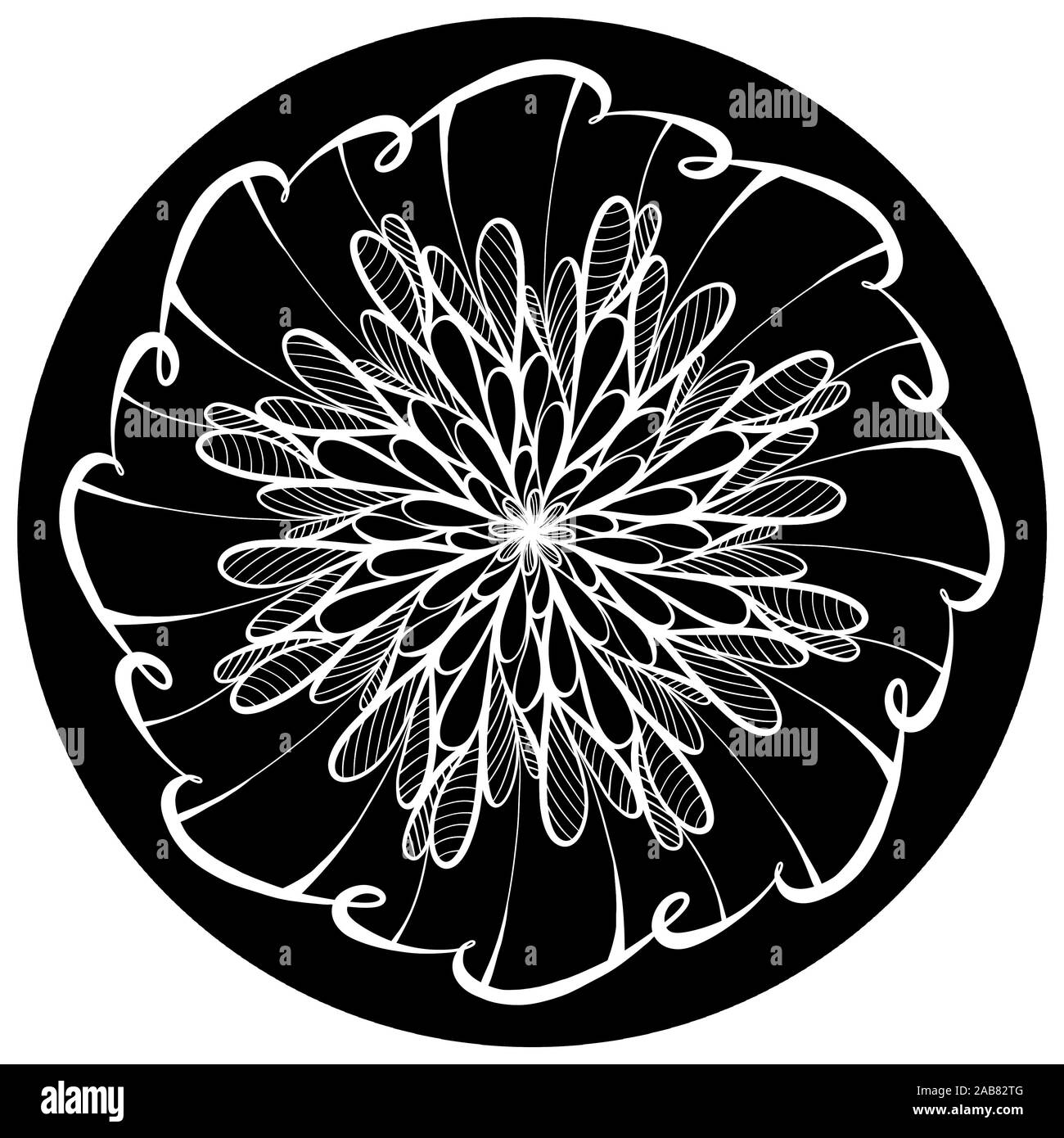 Mandala colouring art Black and White Stock Photos & Images - Alamy