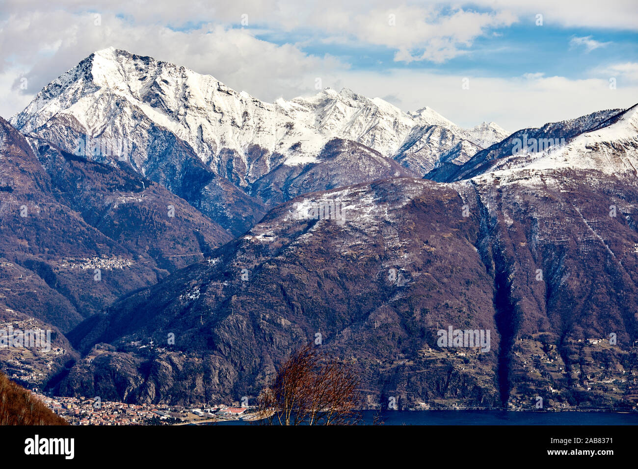 Monte Legnone mountain by Lake Como, Lombardy, Italian Lakes, Italy, Europe Stock Photo