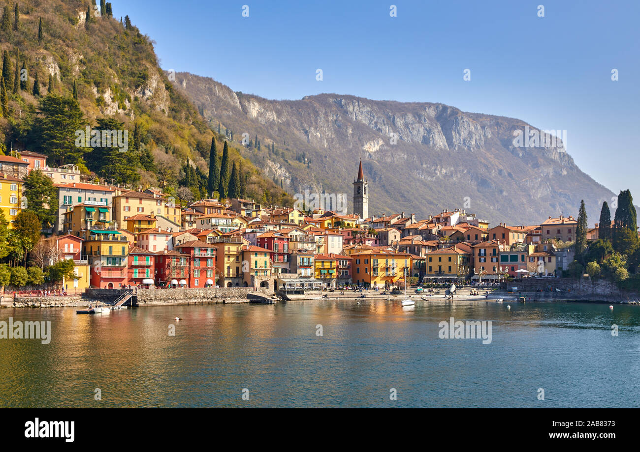 Town of Varenna on Lake Como, Lombardy, Italian Lakes, Italy, Europe Stock Photo