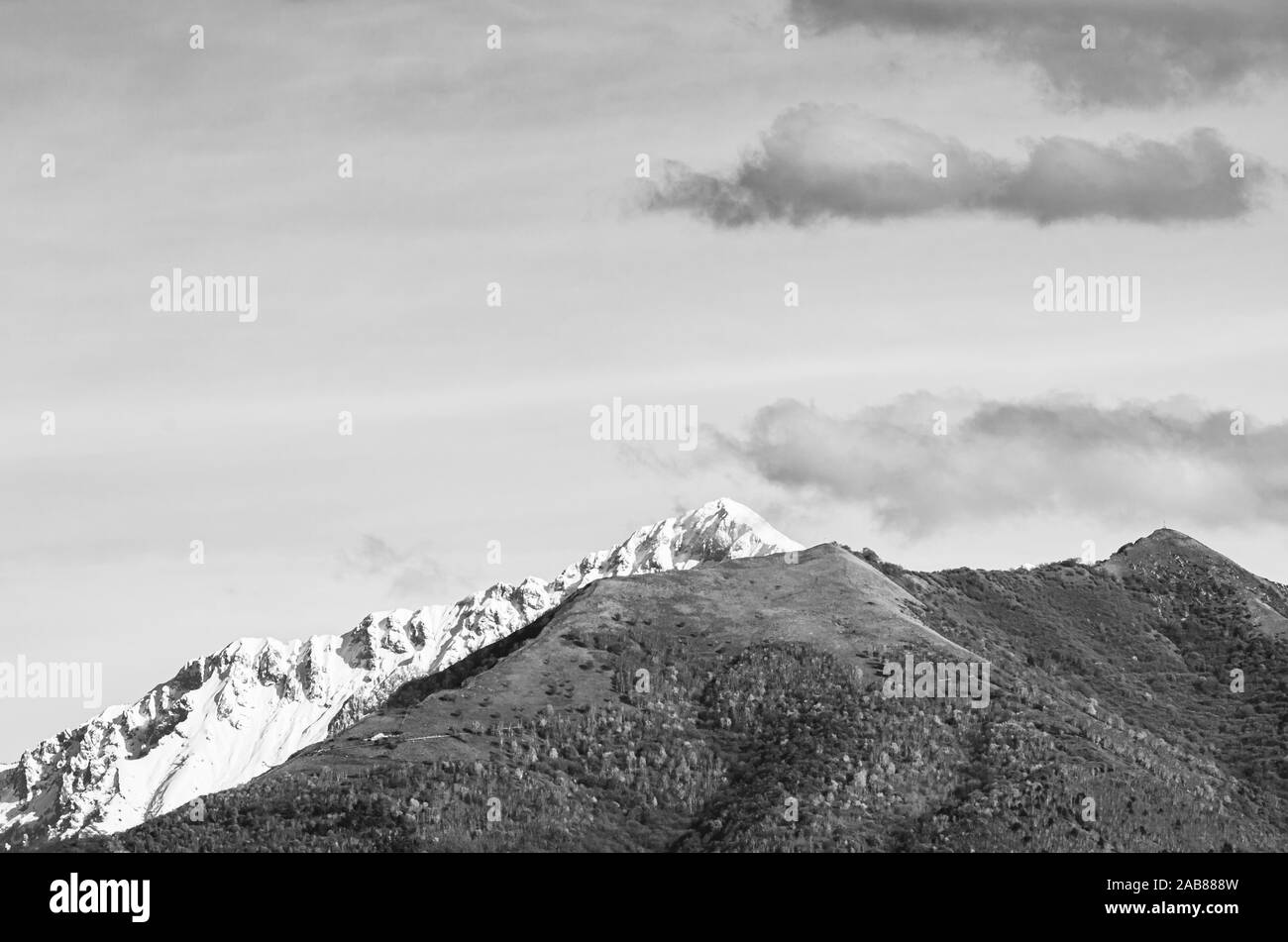 mountain range - italian prealps wintertime season Stock Photo