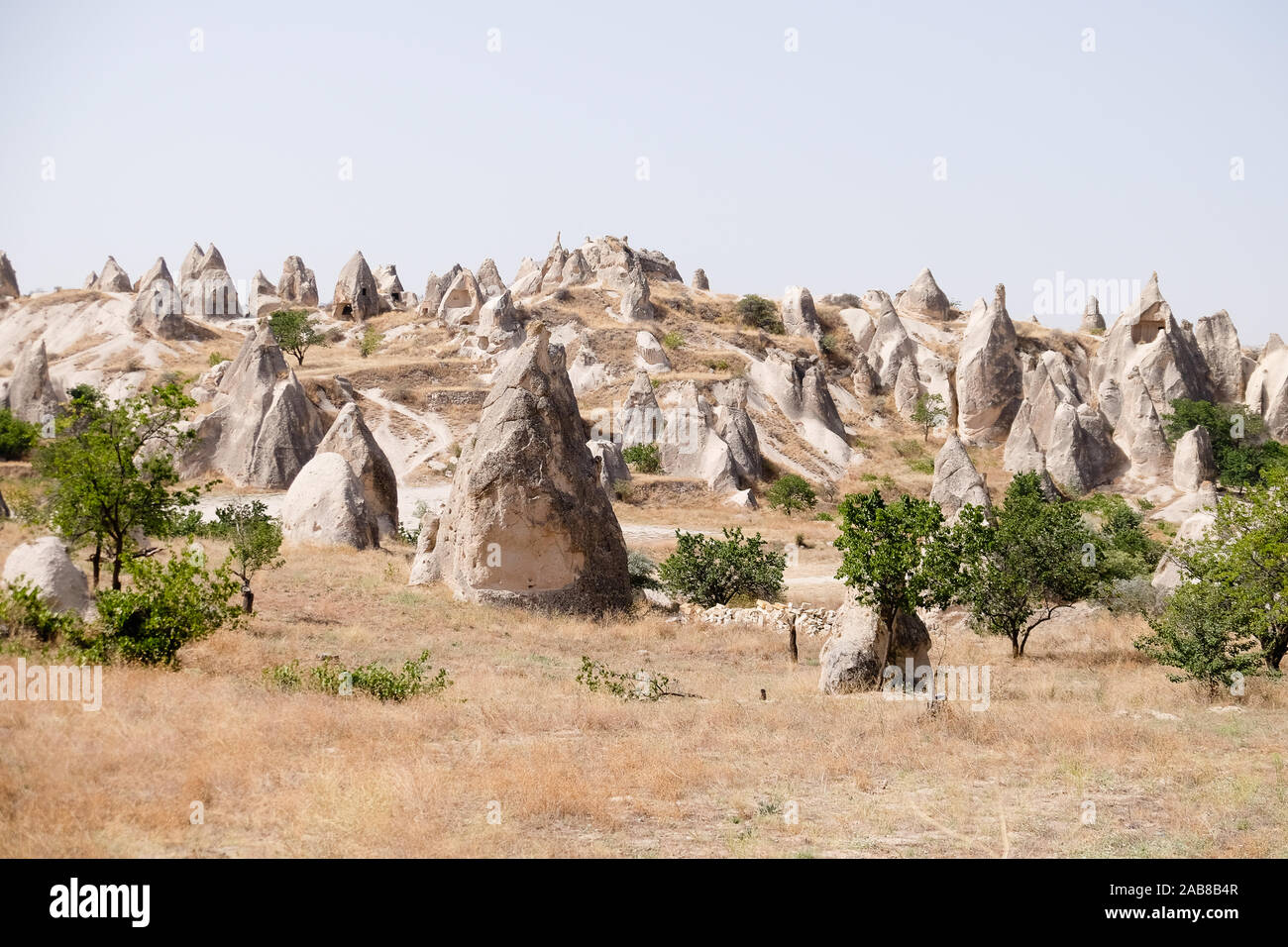 Fairy chimney rock formations in Cappadocia Stock Photo