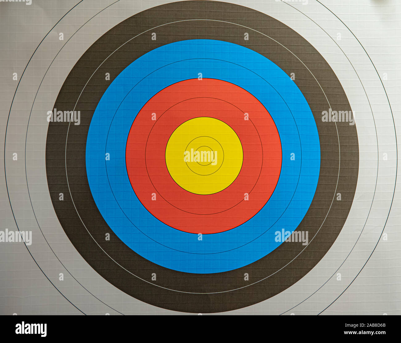 target and darts at the archery competition in the sports hall Stock