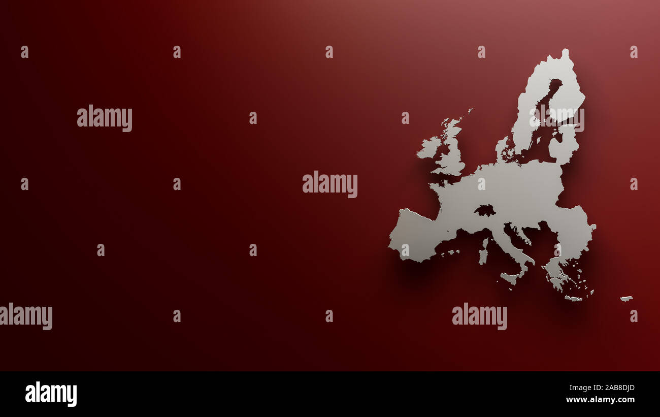 Map of the European Union on red Background Stock Photo