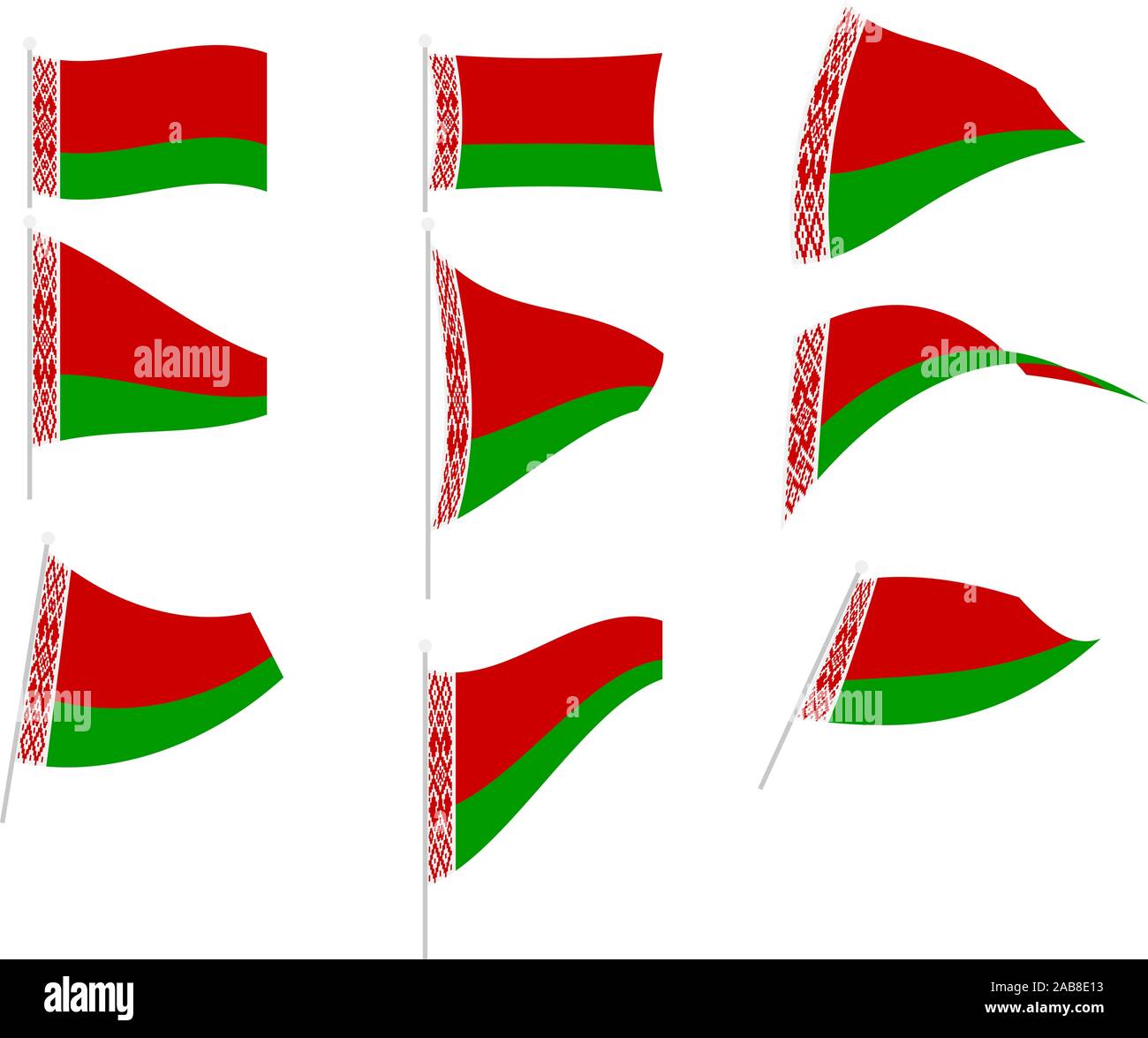Vector Drawing of Set with Belarus Flag Stock Vector