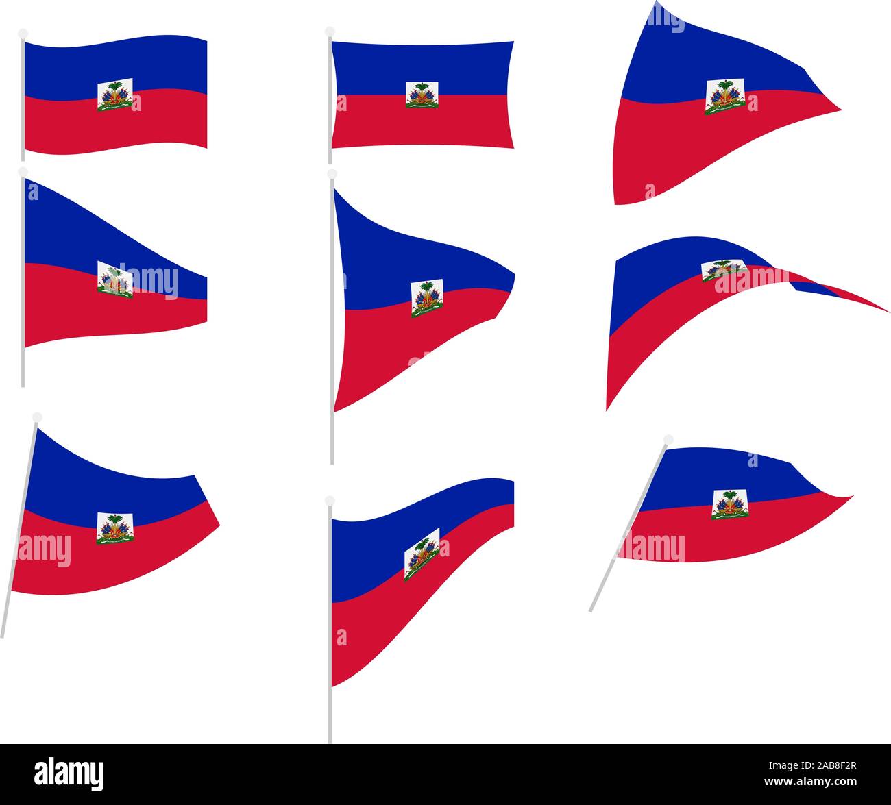 Vector Drawing of Set with Haiti Flag Stock Vector