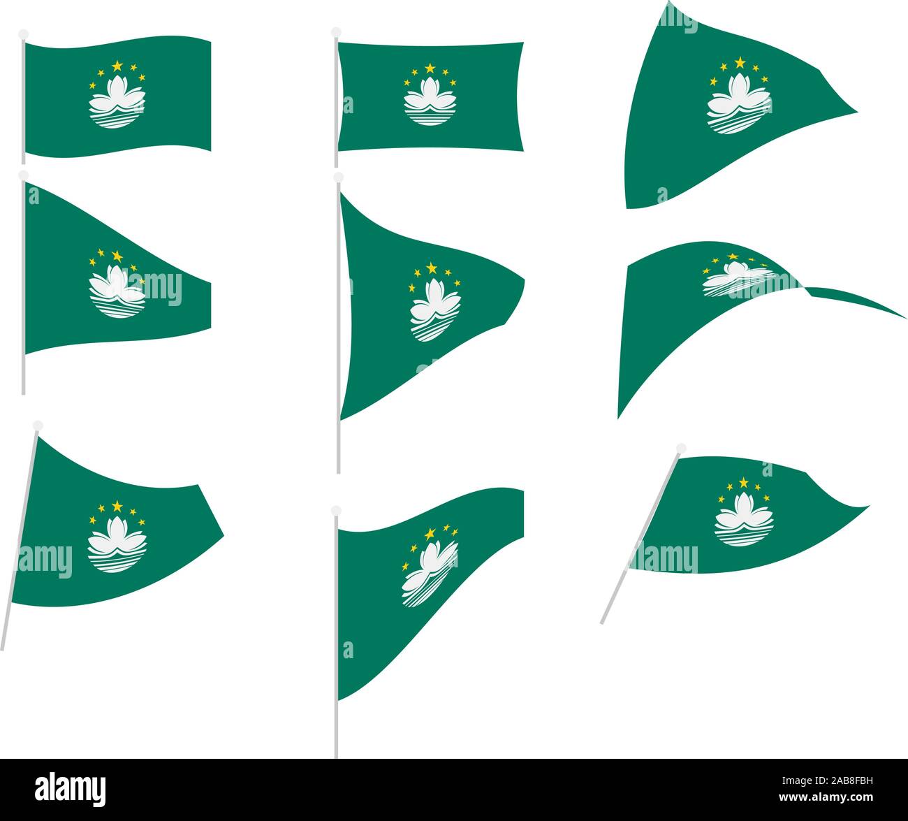 Vector Drawing of Set with Macau Flag Stock Vector
