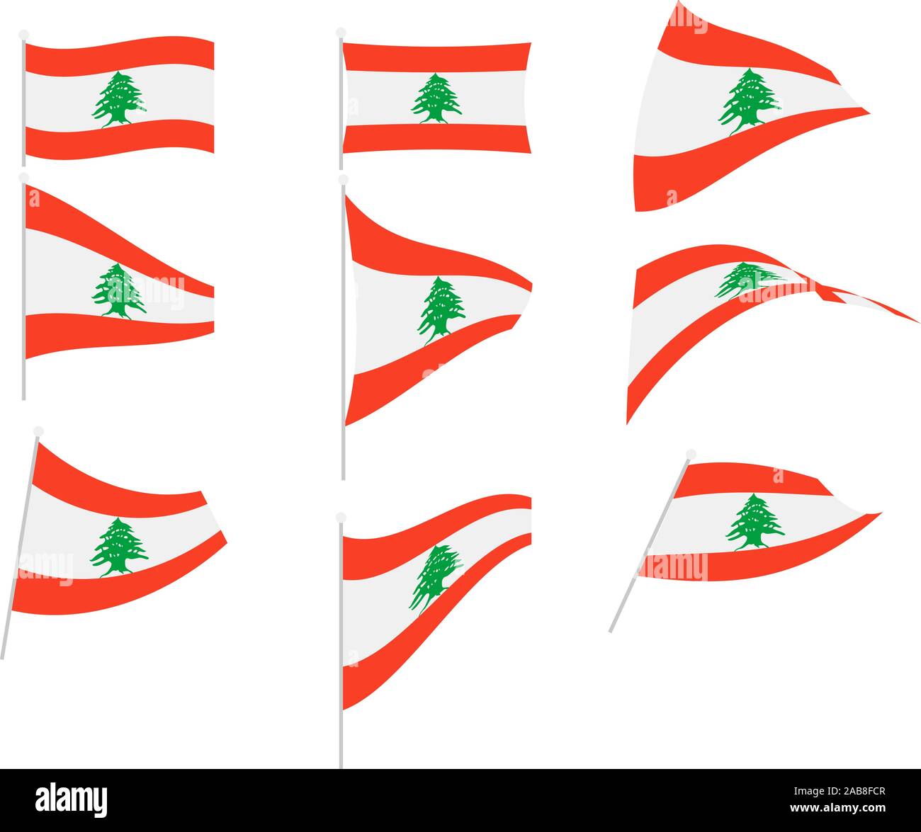 Vector Drawing of Set with Lebanon Flag Stock Vector Image & Art - Alamy