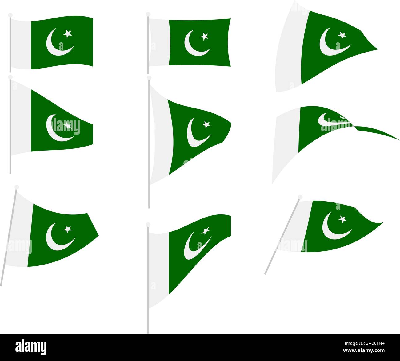 Vector Drawing of Set with Pakistan Flag Stock Vector Image & Art - Alamy