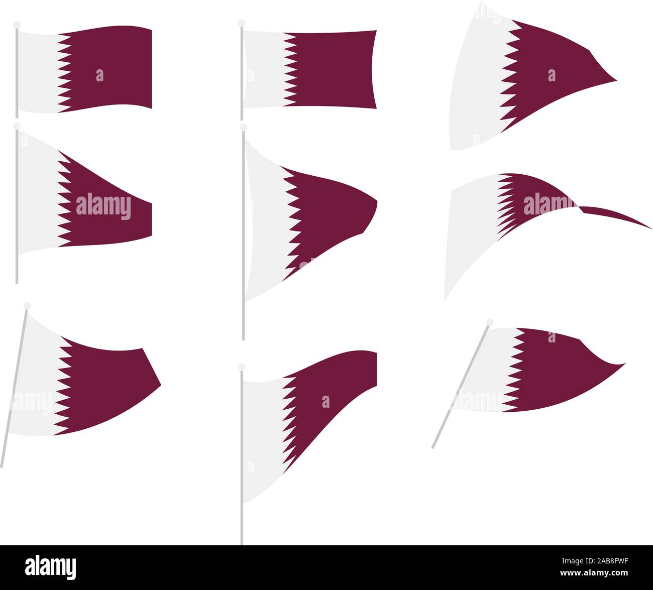 Vector Drawing of Set with Qatar Flag Stock Vector Image & Art Alamy