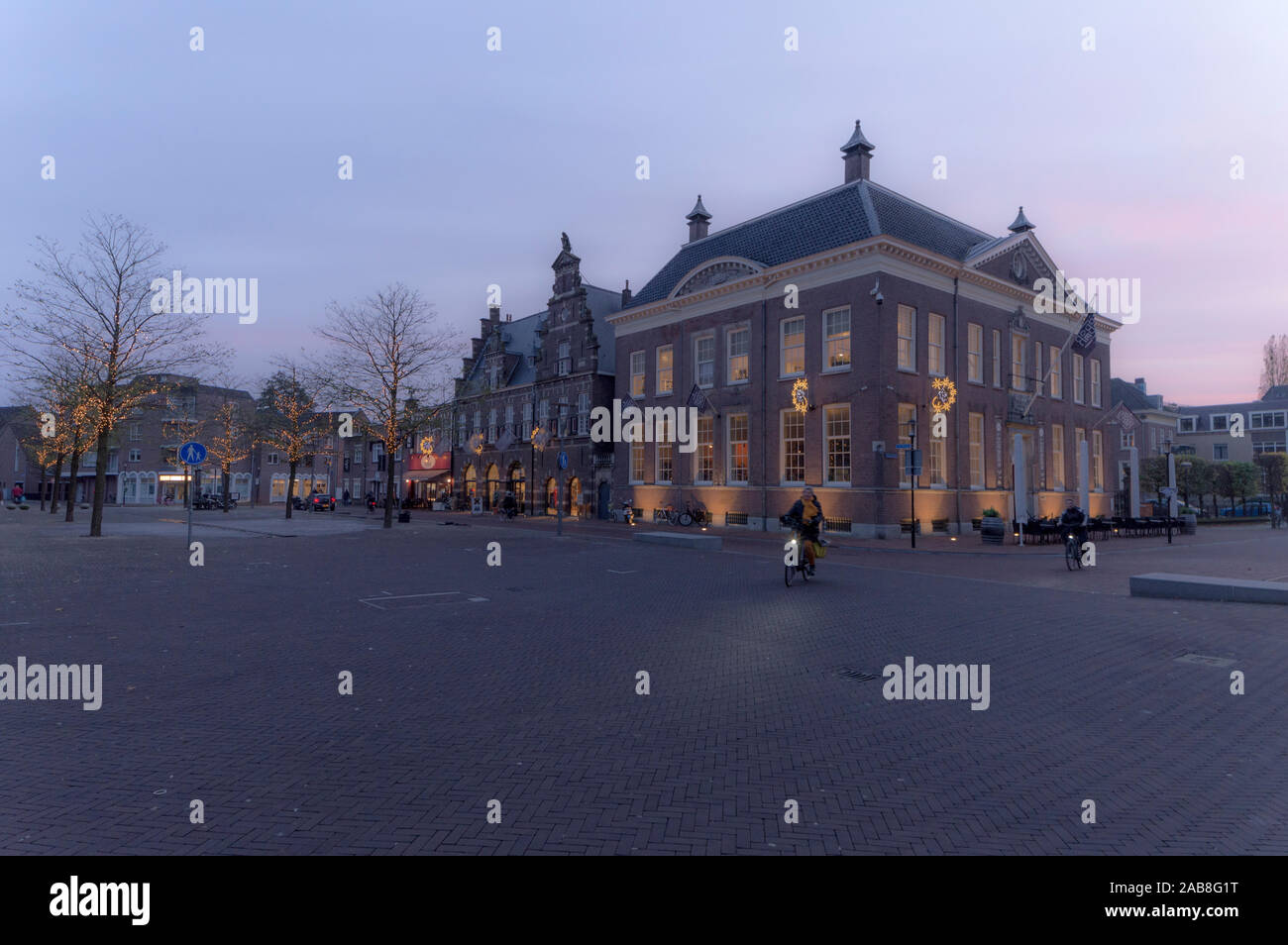 Former Bank Building Ledeboer and Former Weigh-house, Waagplein, Almelo, Netherlands Stock Photo