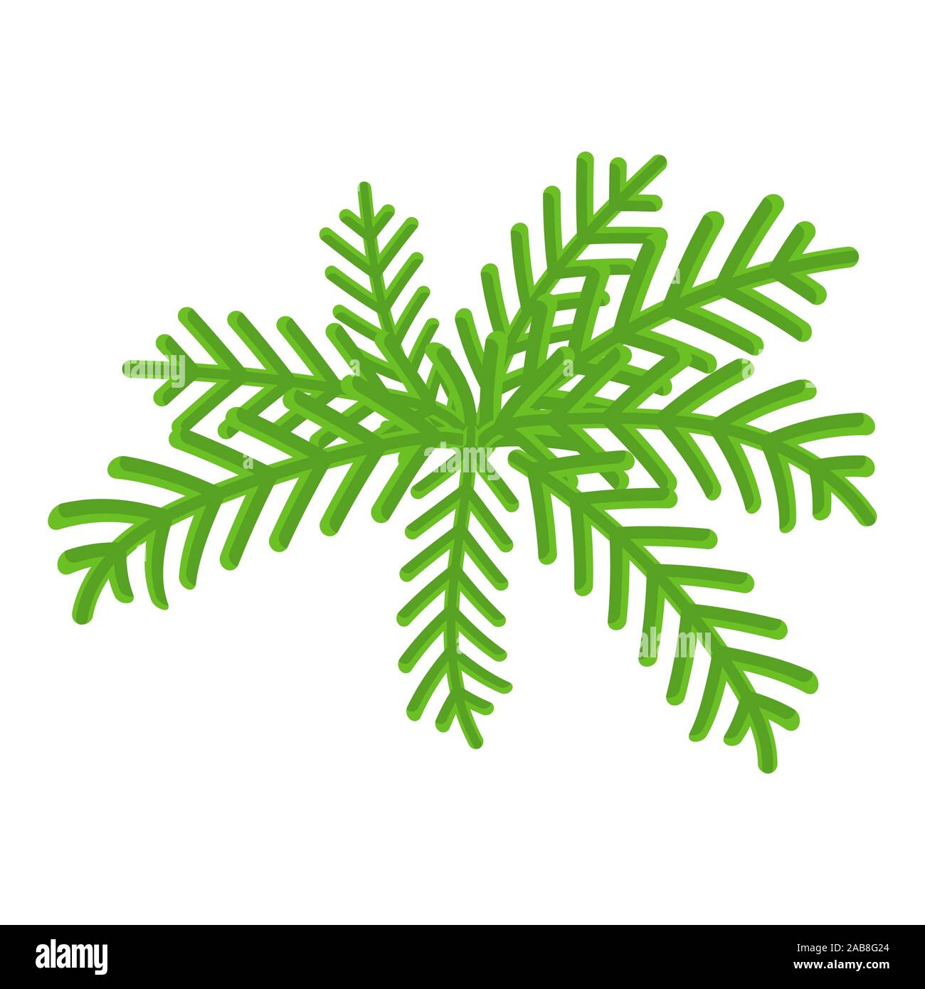 Fir branches with a cone. For Christmas wreath, border, or frames Stock Vector