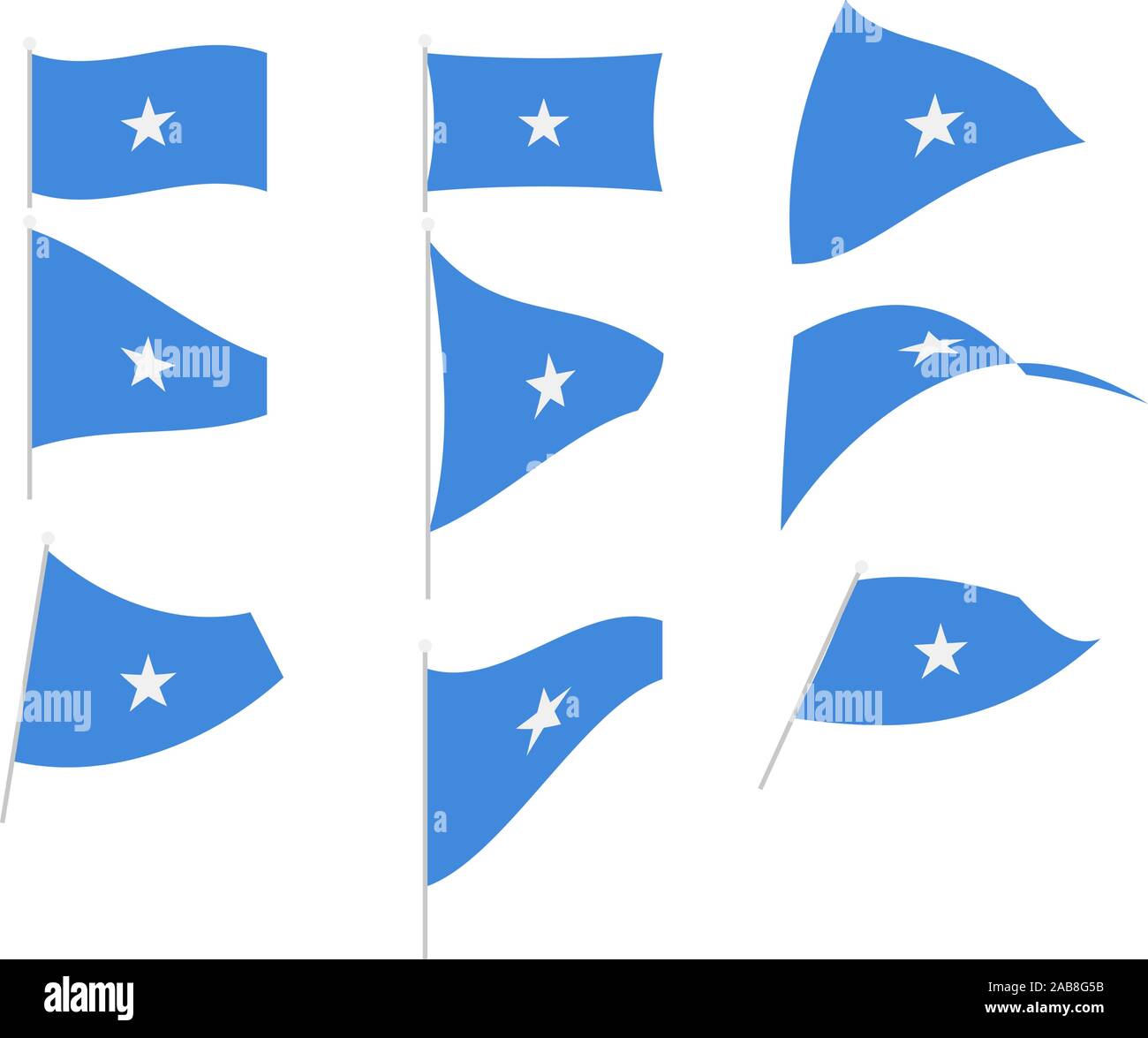 Vector Drawing of Set with Somalia Flag Stock Vector