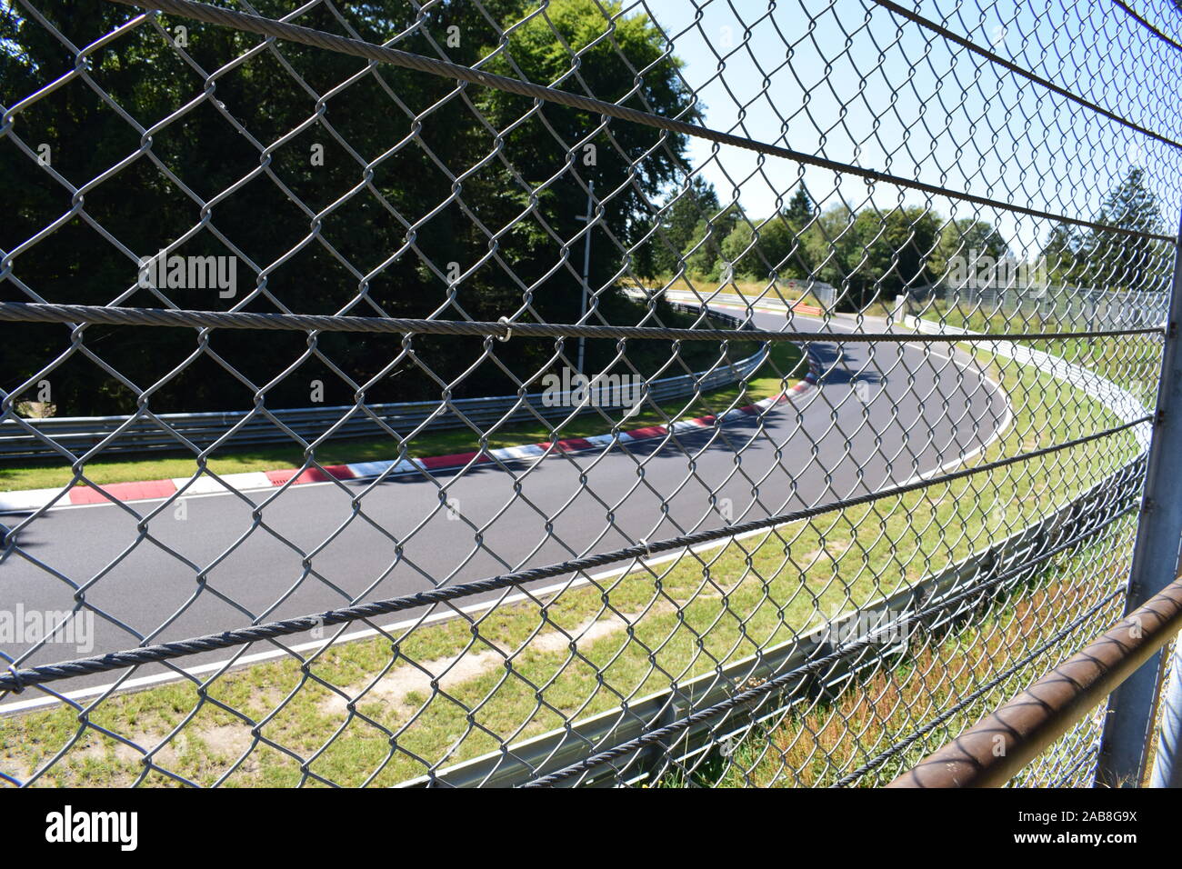 Hohe Acht curve of Nordschleife Nürburgring Stock Photo