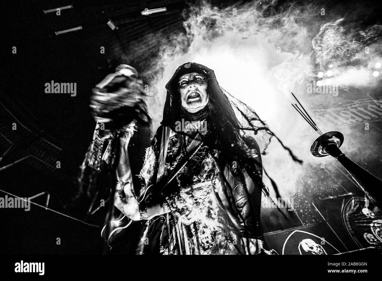 Copenhagen, Denmark. 25th, November 2019. The Swedish death metal band Tribulation performs a live concert at Forum in Copenhagen. (Photo credit: Gonzales Photo - Peter Troest). Stock Photo