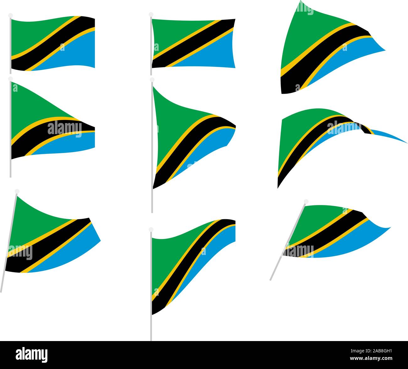 Vector Drawing of Set with Tanzania Flag Stock Vector Image & Art - Alamy
