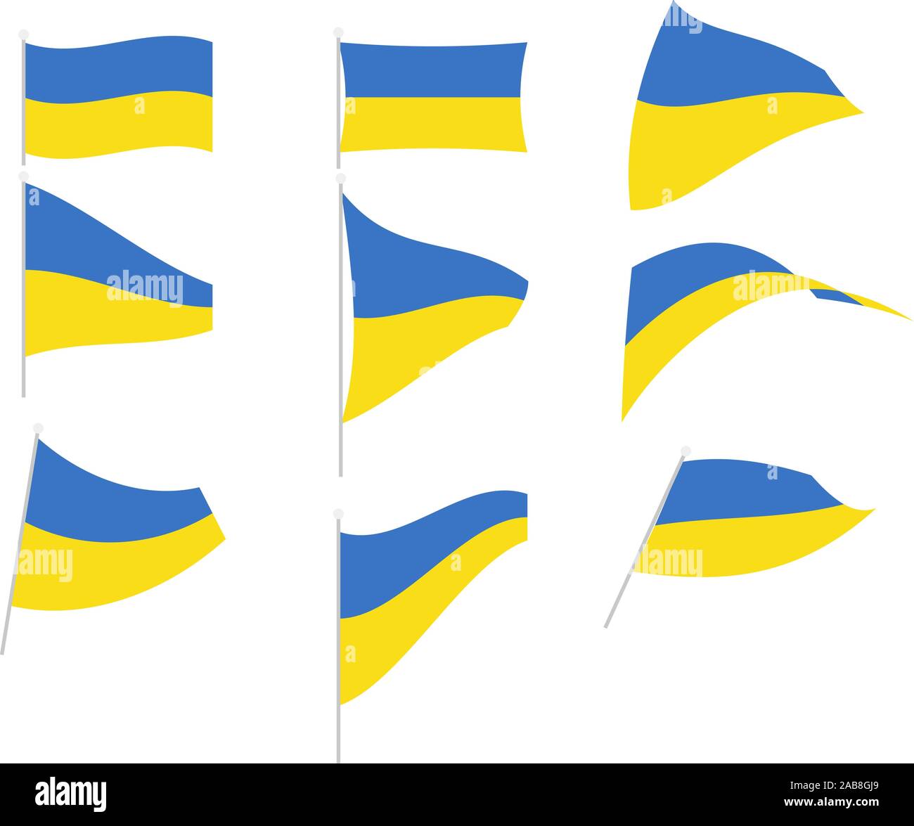 Vector Drawing of Set with Ukraine Flag Stock Vector
