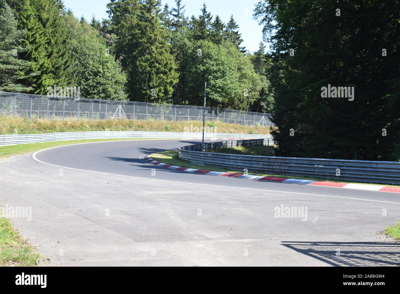Hohe Acht curve of Nordschleife Nürburgring Stock Photo