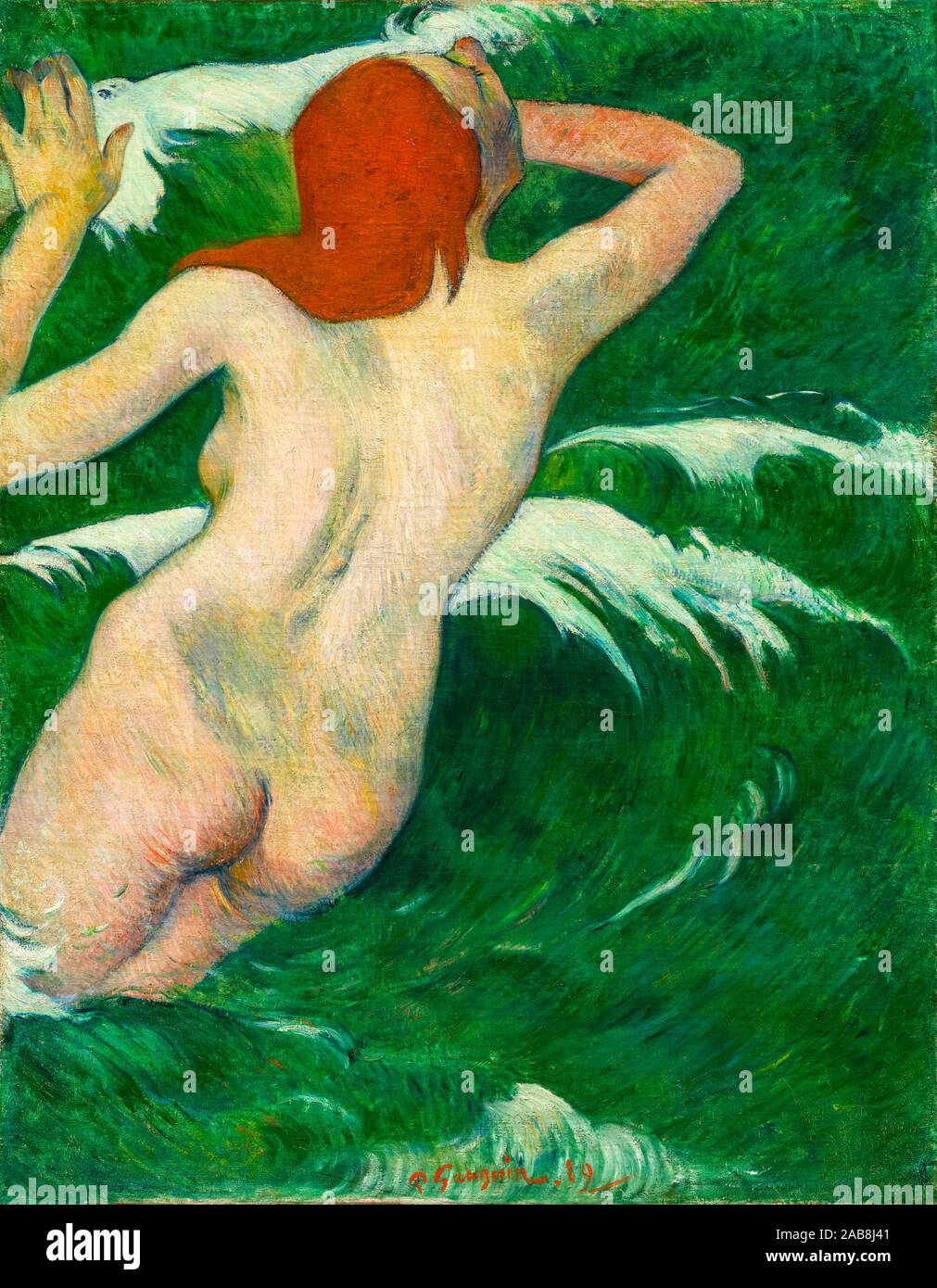Paul Gauguin, In the Waves, (Dans les Vagues), painting, 1889 Stock Photo