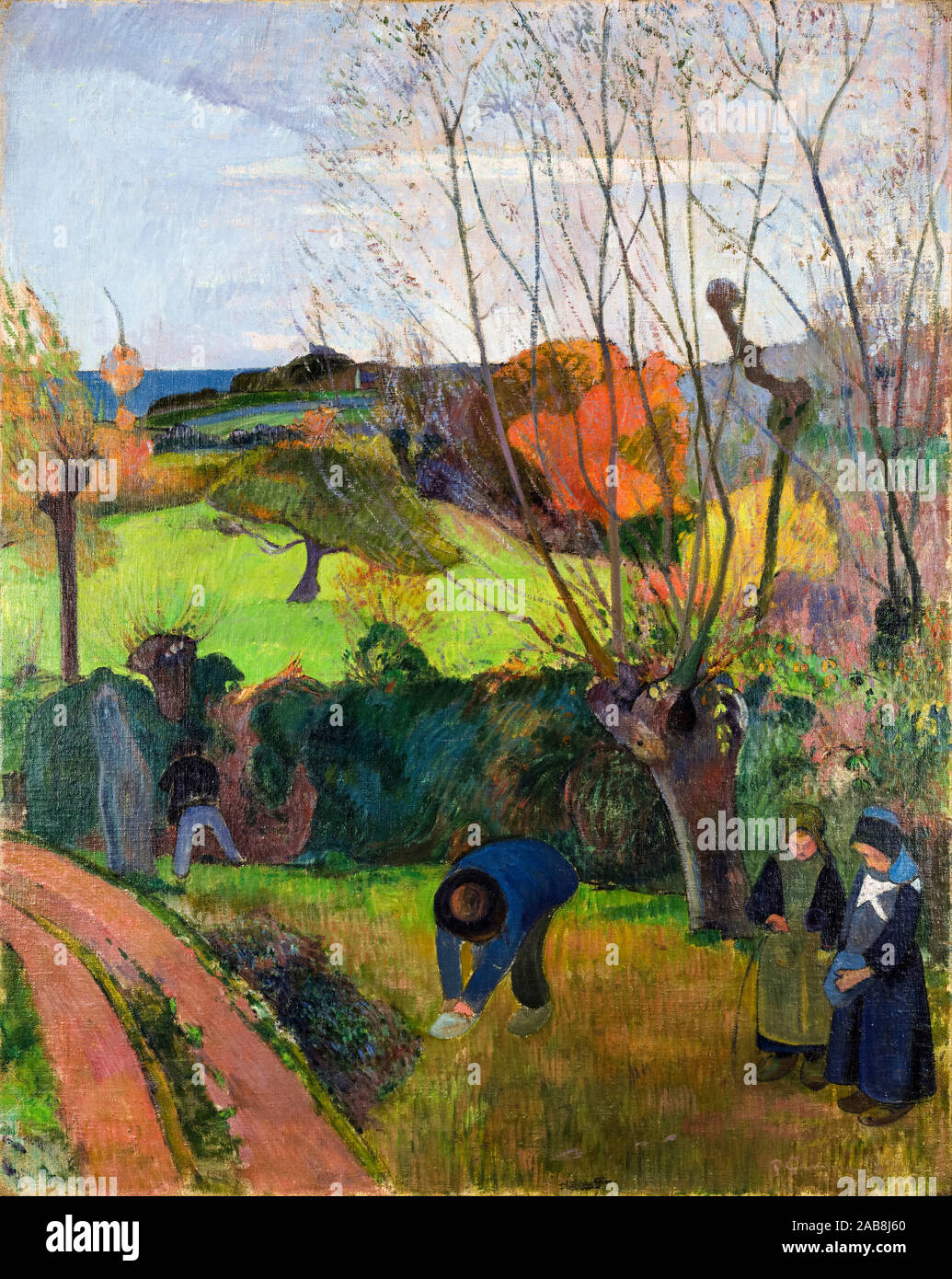 Paul Gauguin, Autumn in Brittany, (The Willow Tree), painting, 1889 Stock Photo