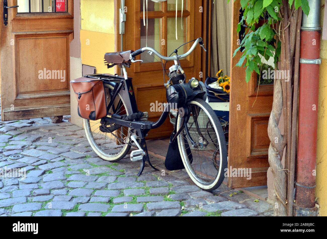Old French moped still business Stock Photo