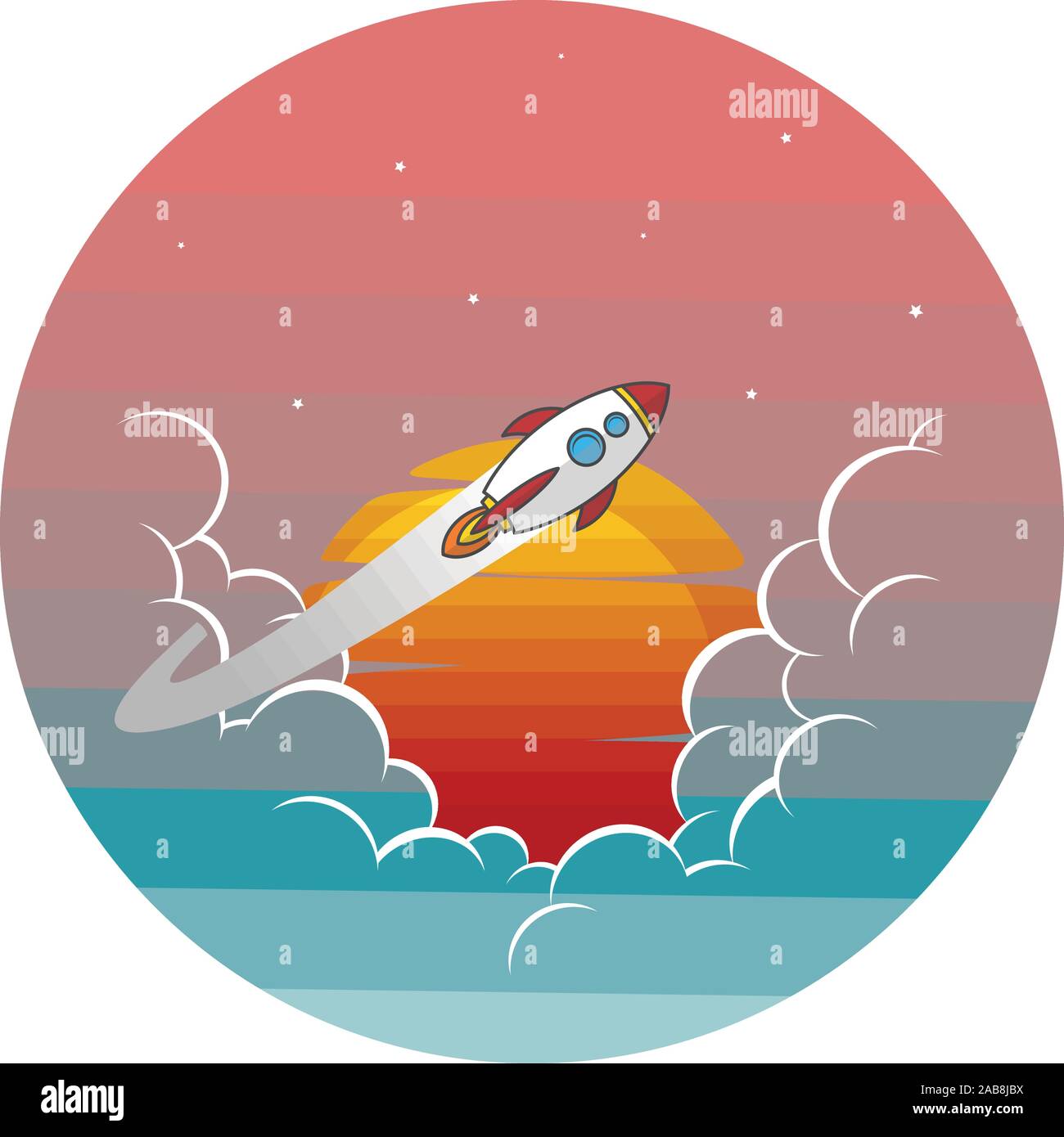 Rocket Sign In space shuttle rocket sign color logo logotype vector art Stock Vector ...