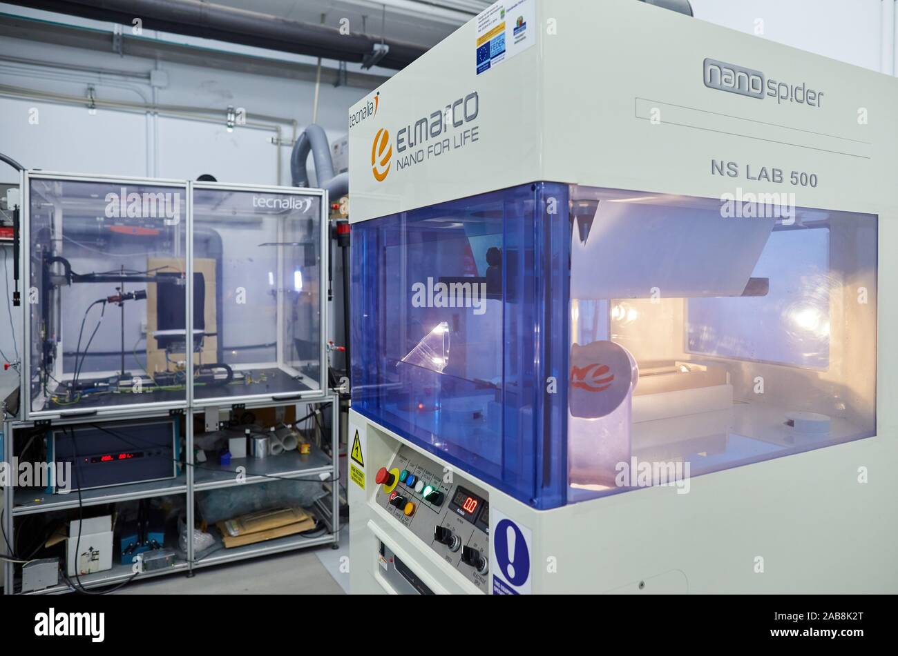 Nano spider, Electrospinning nanofiber manufacturing equipment for the development of intelligent and functional materials, Aerospace Industry, Stock Photo