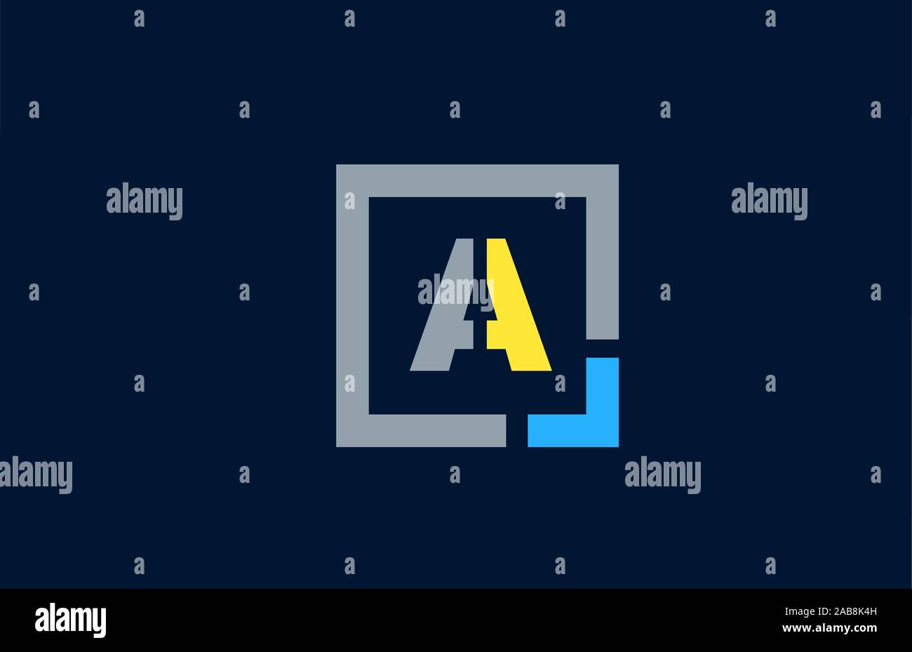 blue yellow letter A alphabet logo design icon for business. Suitable ...