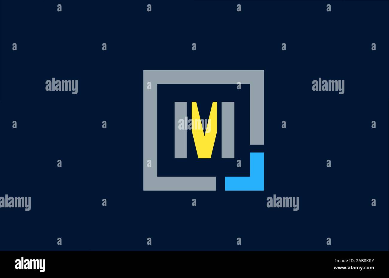 blue yellow letter M alphabet logo design icon for business. Suitable ...