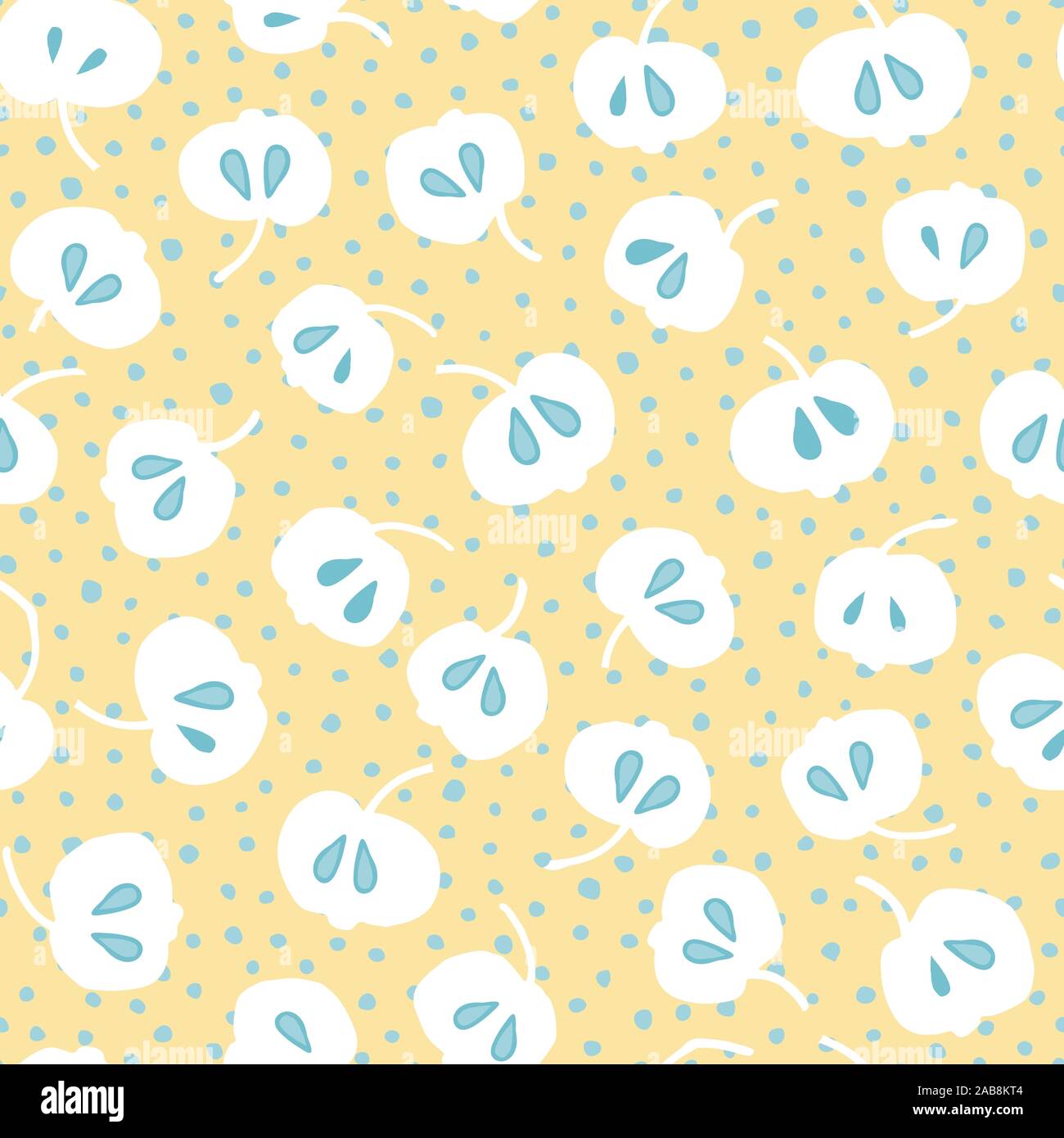 Retro floral apple pattern. Seamless vector background. White cutout apple  shape on dotted background. Ornament for fabric, wallpaper, packaging,  Decorative print. Vintage kitchen background Stock Vector Image & Art -  Alamy
