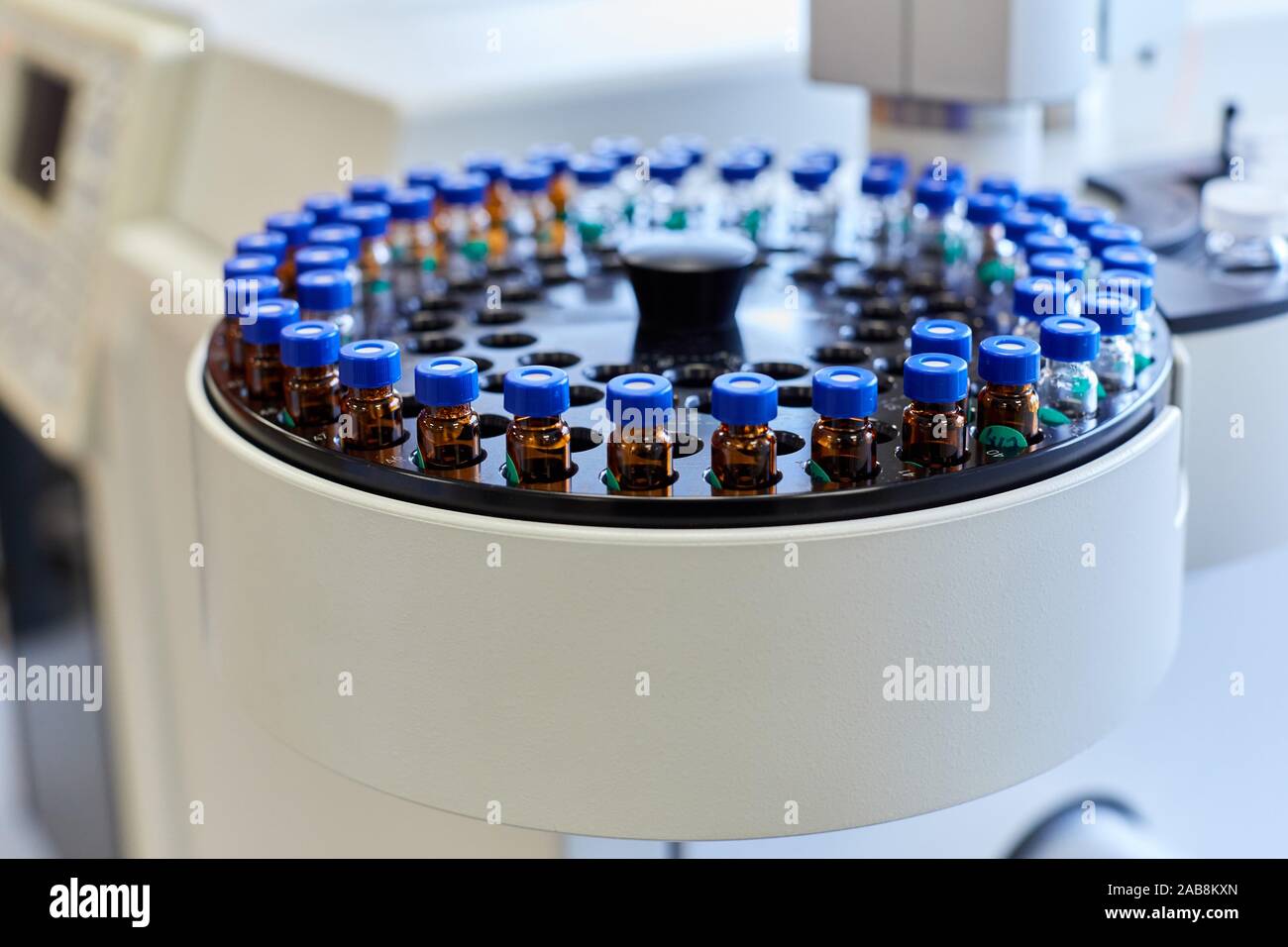 Researcher, Gas and liquid chromatograph, Biotechnology Laboratory, Food industry, Unit of Health, Technology Centre, Tecnalia Research & Innovation, Stock Photo