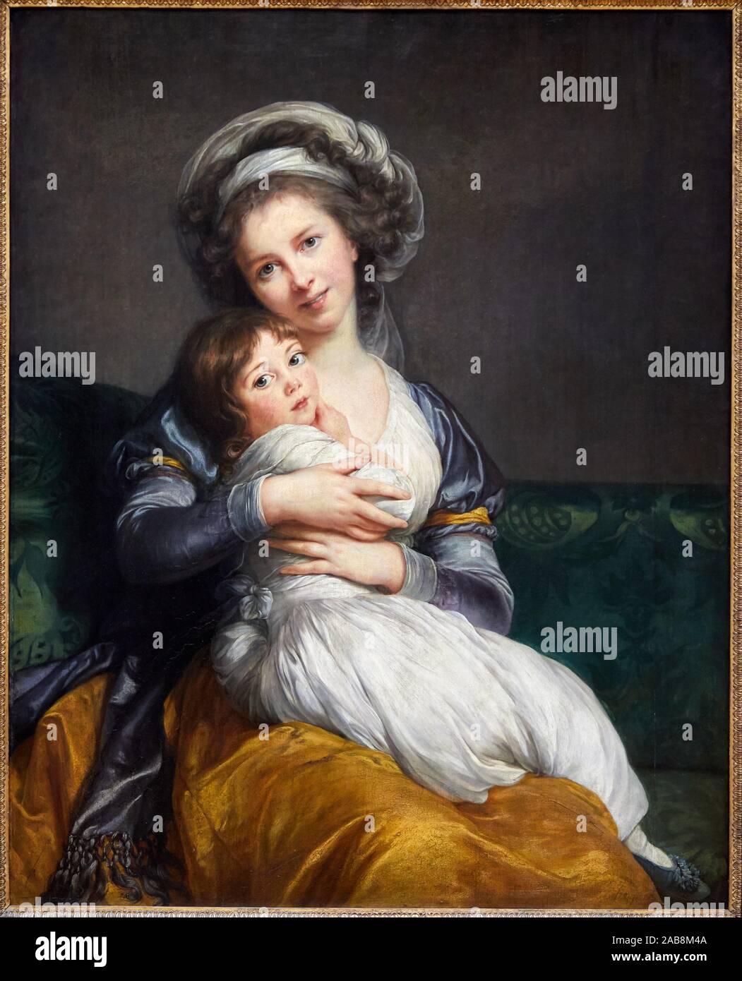 '''Madame Vigée LeBrun and her Daughter Jeanne-Lucie, known as Julie'', 1786, Élisabeth-Louise Vigée-Lebrun, Musée du Louvre, Paris, France, Europe Stock Photo