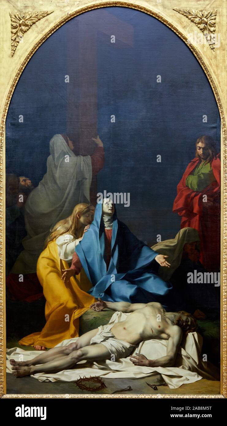 '''The Descent from the Cross'', 1788-1789, Jean-Baptiste Regnault, Musée du Louvre, Paris, France, Europe Stock Photo