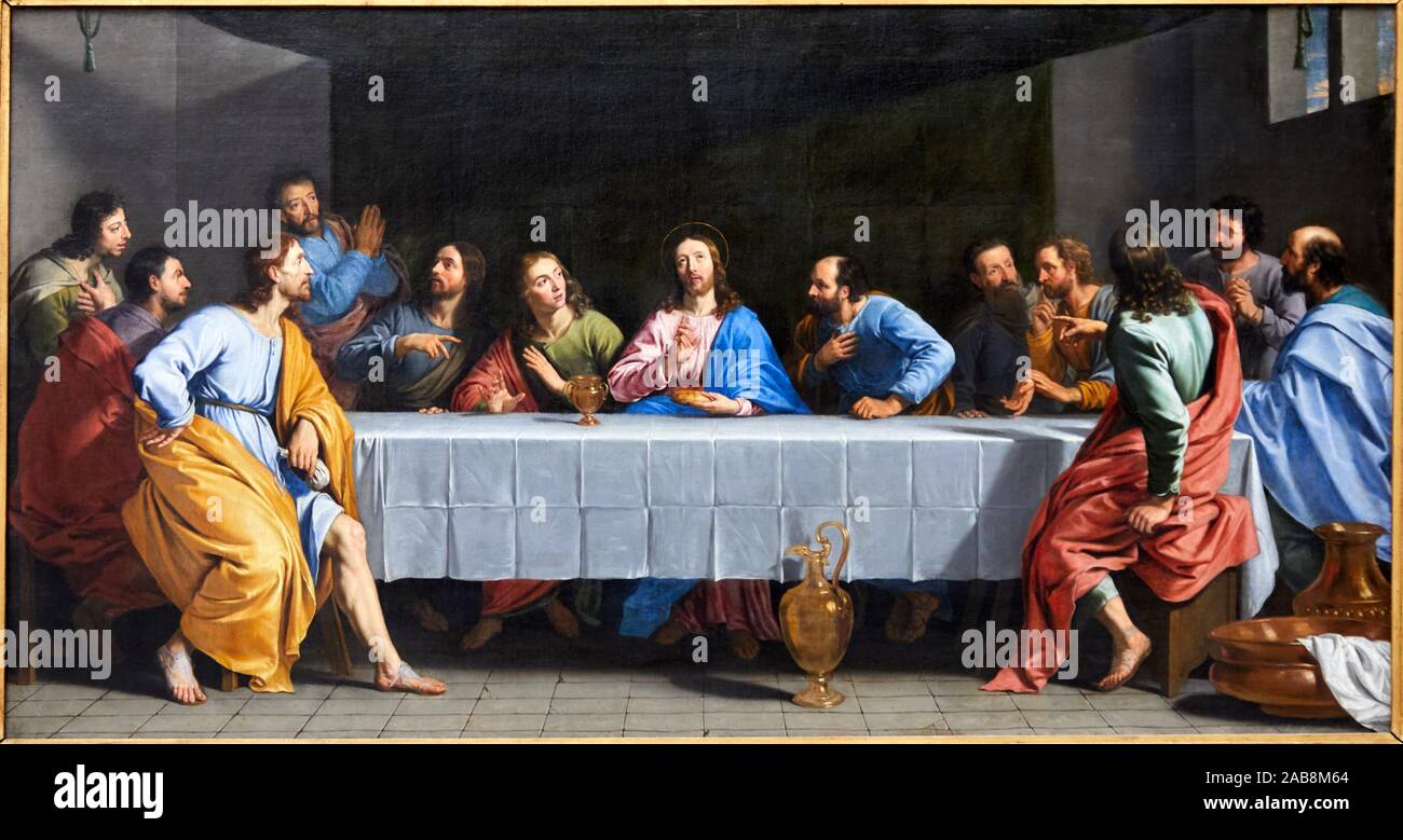 '''The Last Supper'' known as ''The Small Last Supper'', 1648, Philippe de Champaigne, Musée du Louvre, Paris, France, Europe Stock Photo