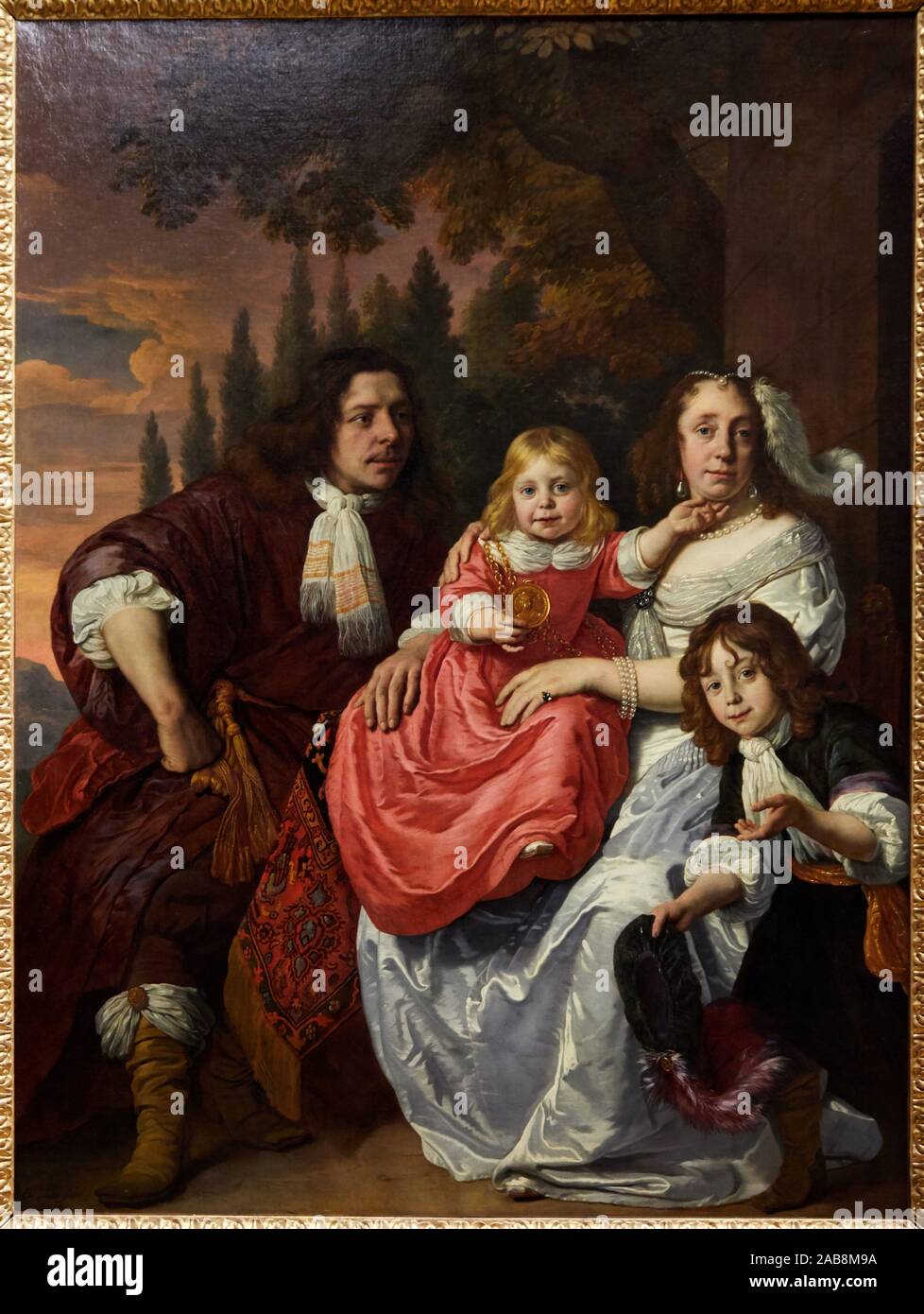 '''Portrait of the Reepmaker Family, prominent citizens of Amsterdam'', 1669, Bartholomeus van der Helst, Musée du Louvre, Paris, France, Europe Stock Photo