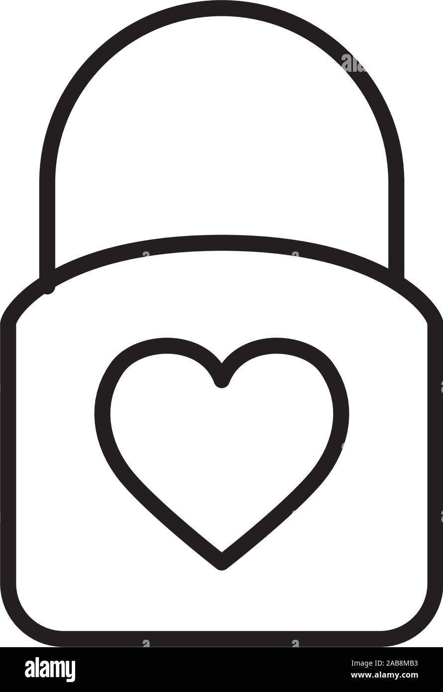 padlock with heart line style vector illustration design Stock Vector ...