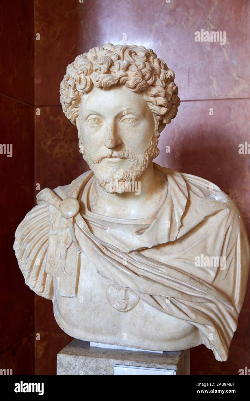 '''L'empereur Marc Aurèle'', Probalinthos, Attique, Vers 161 ap. -J.-C., Musée du Louvre, Paris, France, Europe Stock Photo